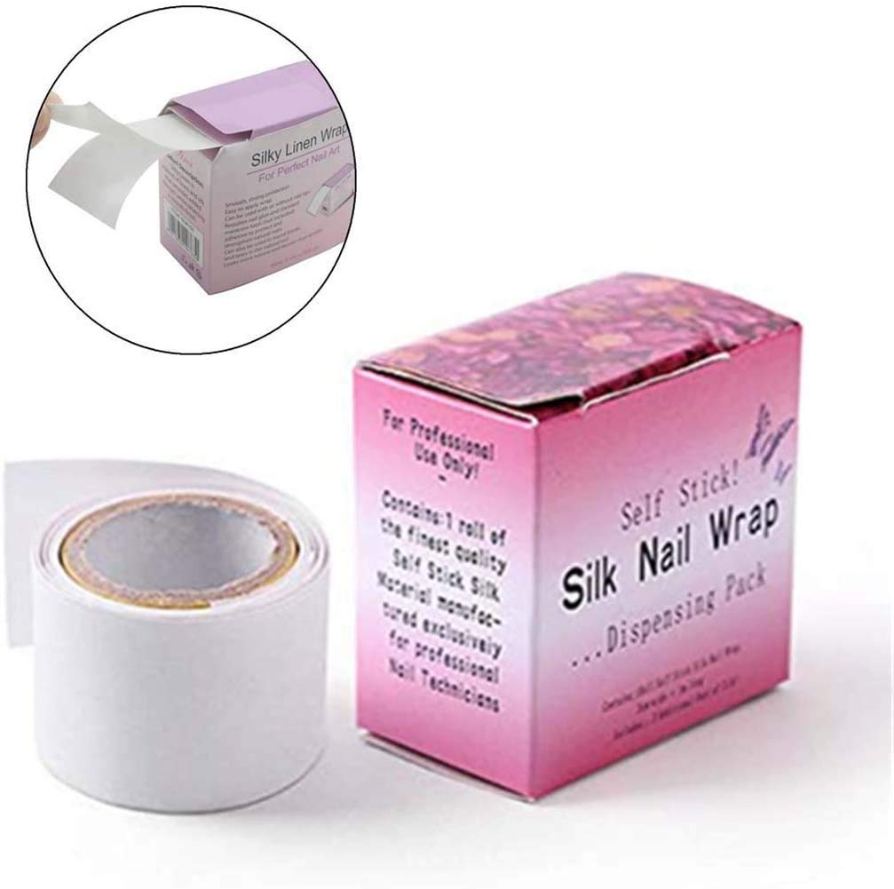 1 Roll Nail Repair Fiberglass Silk Wrap Self Adhesive anti Damage DIY Strong Protect Reinforce Extension Sticker,Nail Repair Reinforce Nail Protector Nail Art Tool for Home Use or Salon