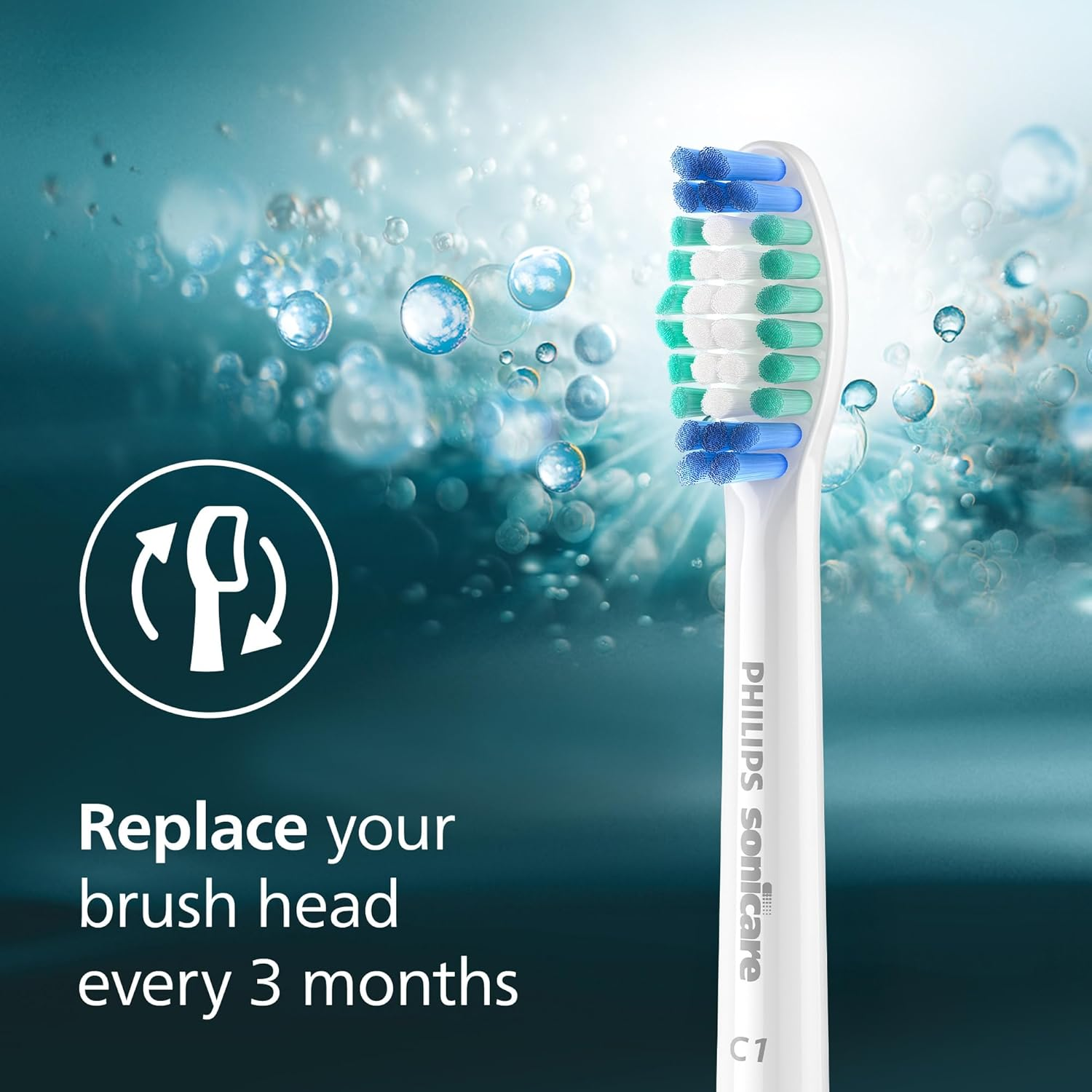 Philips Sonicare Simply Clean Replacement Toothbrush Heads, HX6015/03, 5-Count image number 5