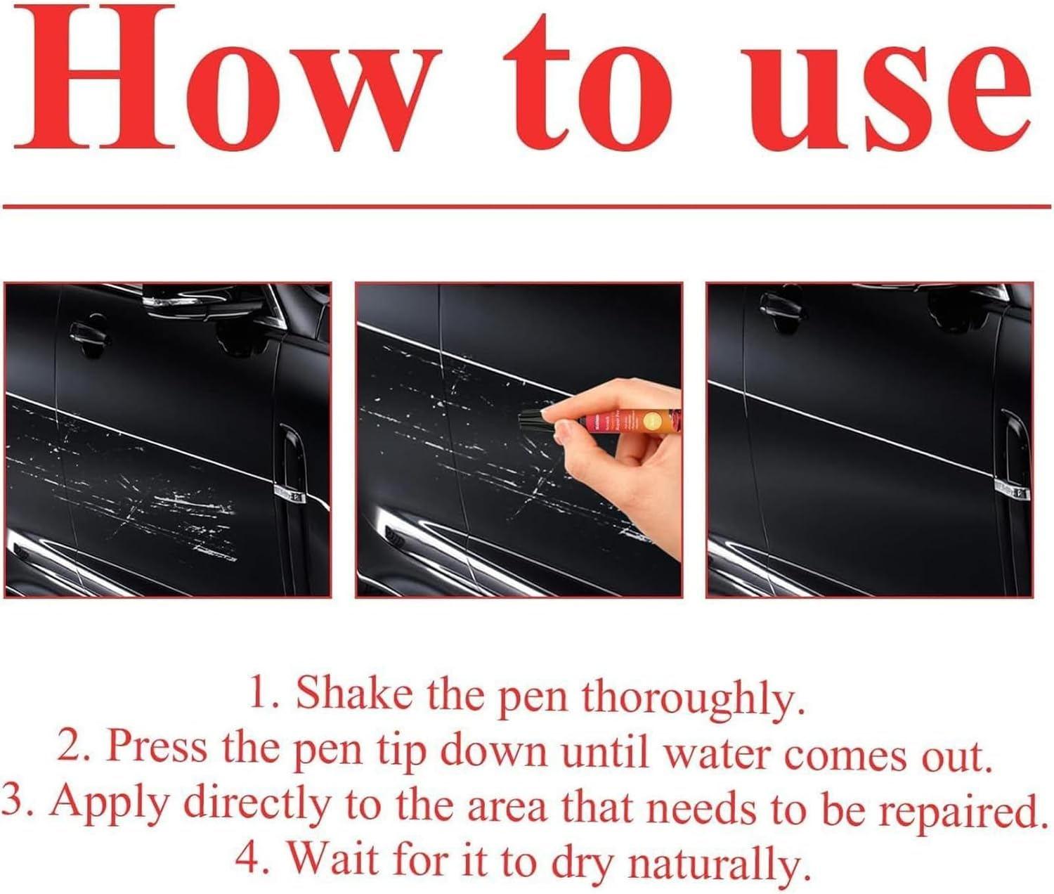 Car Scratch Pen - Auto Touchup Paint | Auto Scratches Remover Repair Pen Quick and Easy Fix Automotive Care Supplies image number 4