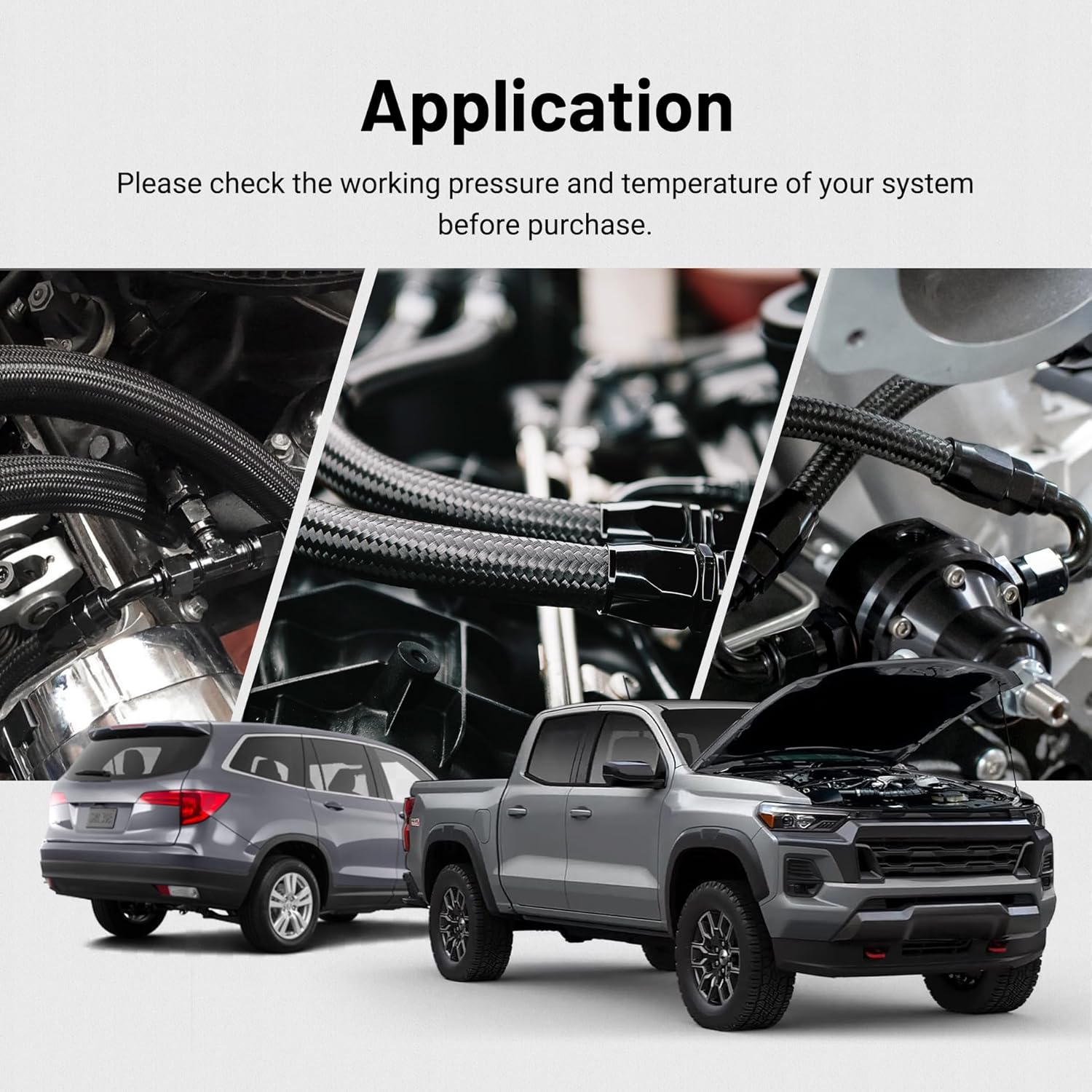 EVIL ENERGY 20Ft 10AN 5/8" Fuel Line Fitting Kit Nylon Braided CPE Oil Hose Universal Black image number 7