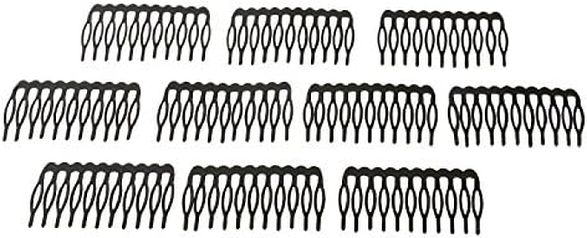 10 Pieces 10 Teeth Metal Black Wig Combs Hair Pins Clips DIY for Women Beauty image number 6