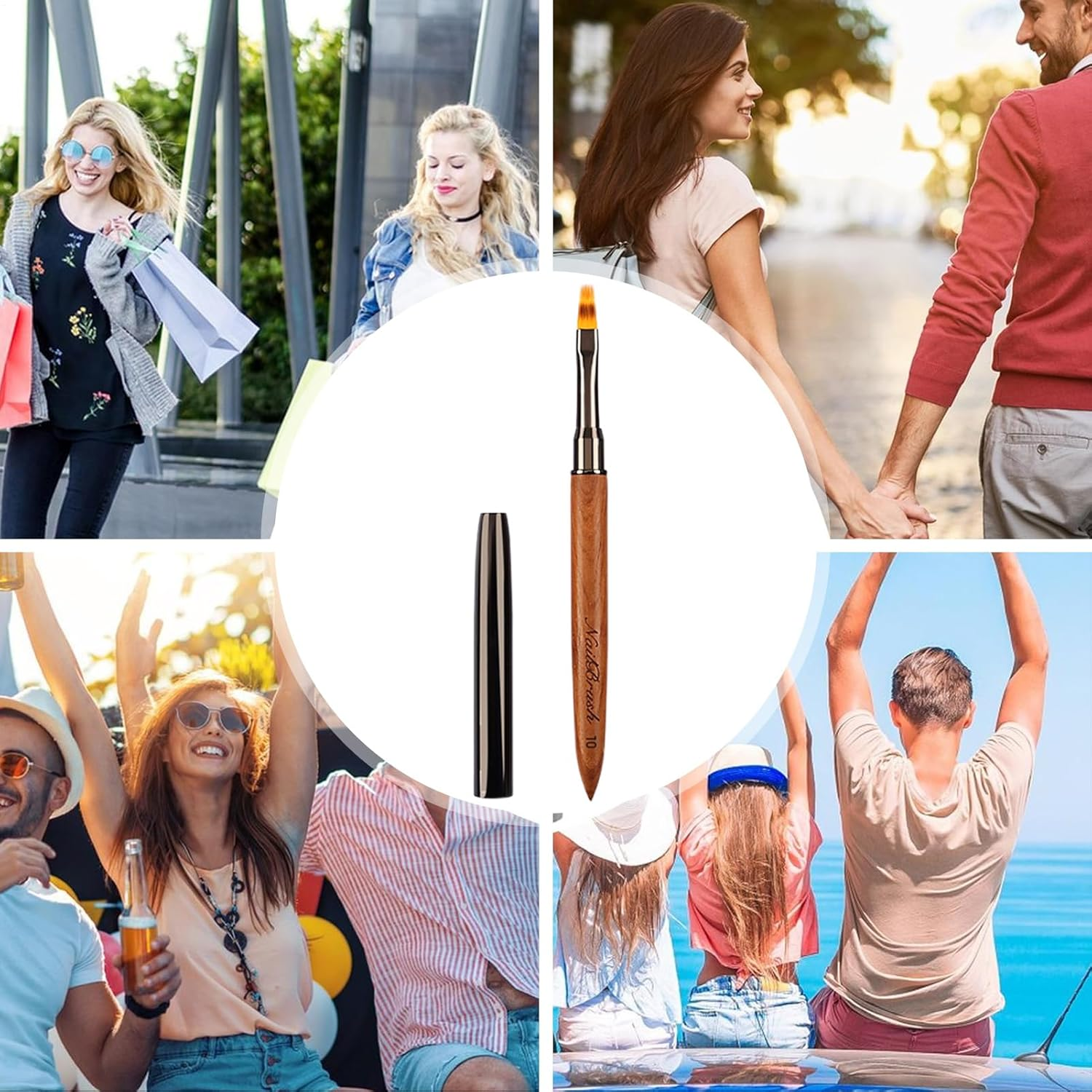 Nail Design Brushes,Nail Design Painting Brushes - Sandalwood Polish Brush for Thin Details, Fine Drawing, Long Lines, Home Use and Professional Salon image number 4