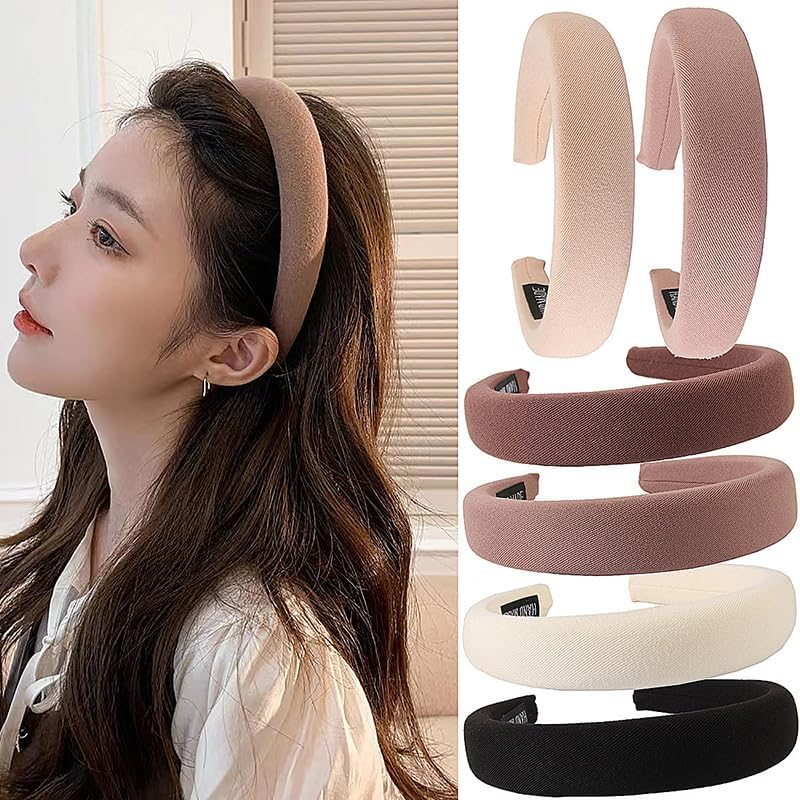 Hair Claw Clips Fashion Korean Style Ladies Retro Elastic Solid Color Sponge Headband Headband Hair Accessories image number 6