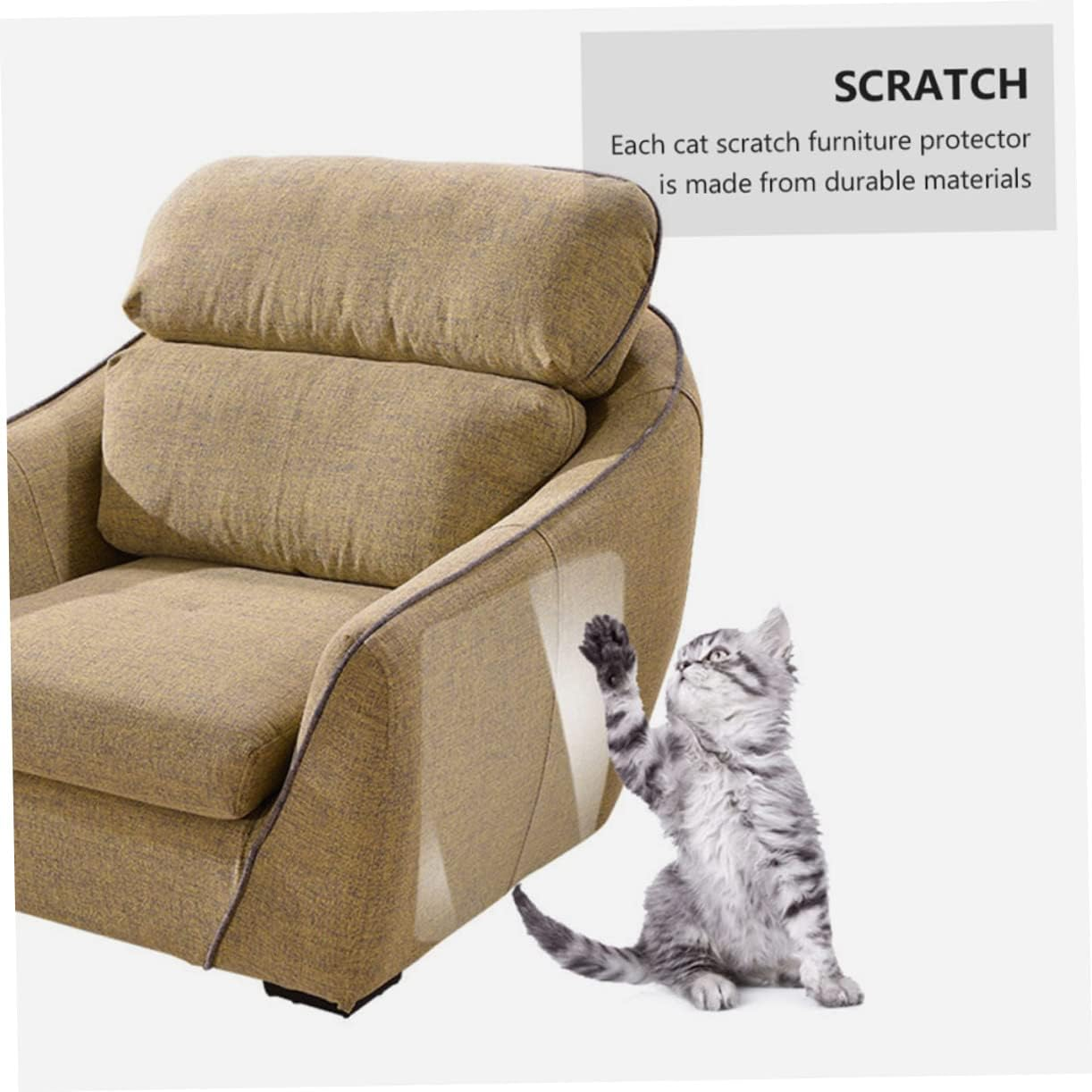 VERDANVERSE Cat Furniture Protector anti Scratch Tape 6 Sheets Nails 47X14Cm Sofa Couch Guards for Cats Furniture Scratch Deterrent and Training image number 6