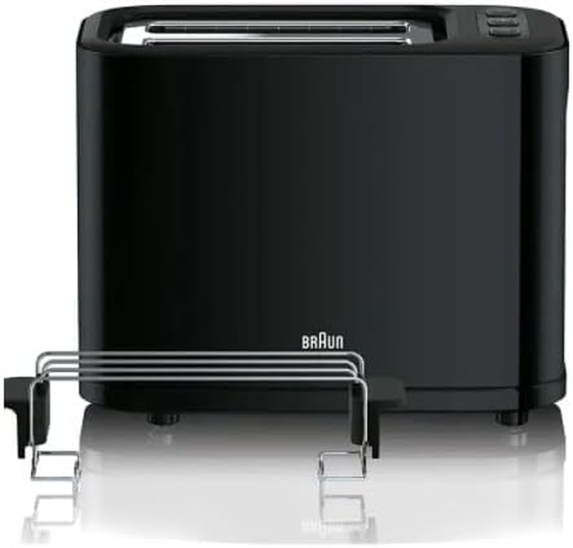 Braun HT 3010 BK Toaster, Double Slot, Removable Crumb Tray, Warm-Up and Defrost Function, 7 Roasting Levels, Separate Bun Attachment, Black image number 7
