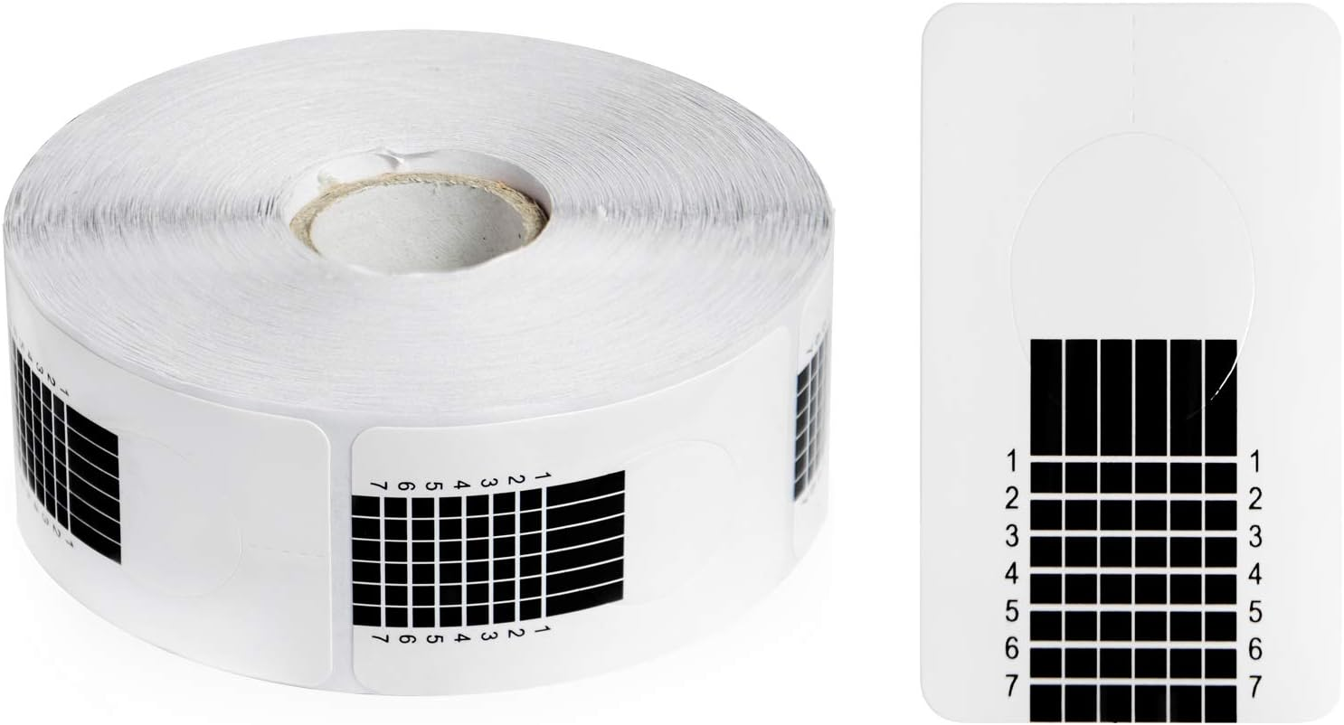 PROFICO Square Nail Stencils | Self-Adhesive Modelling Template for Gel and Acrylic Nail Extension (Pack of 500, White) image number 3