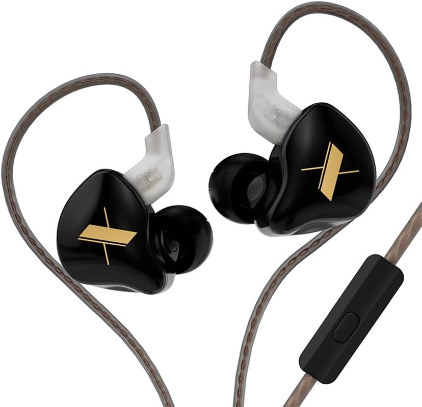 KZ EDX 1DD Hifi Earphone Headphone, Yinyoo EDX In-Ear Earbud with New 10Mm Composite Magnetic Dynamic Driver over Ear Headset with Detachable 2 Pin 0.75MM Cable(With Mic, Black) image number 2