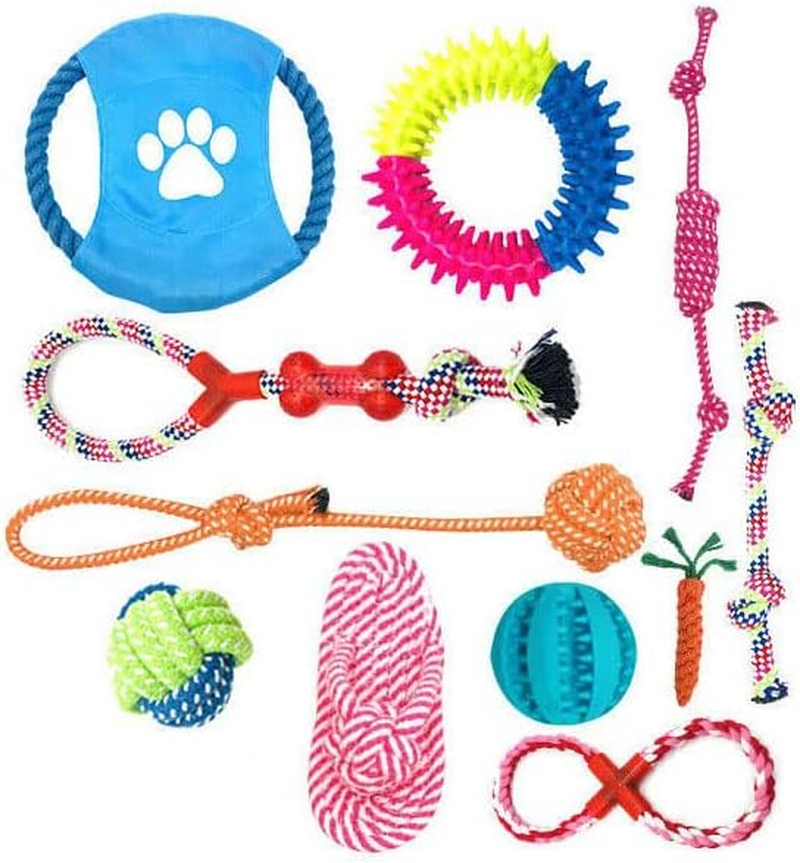 AIMALL 10 Pack Dog Braided Rope Toys for Chewing & Training - Durable Interactive Cotton Toys for Puppy Teething, Dental Care & Bite Relief - Safe Pet Play Set image number 5
