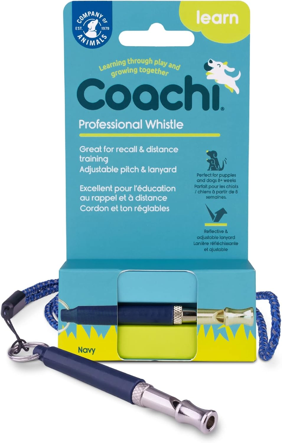 Company of Animals Coachi Professional Whistle for Dogs, Navy