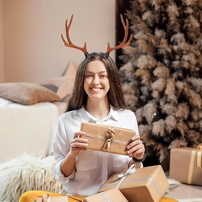 Reindeer Antlers Headband 1Pcs, Fabric Costume Headpiece for Adults and Kids, Halloween Cosplay Party Christmas Decoration image number 1