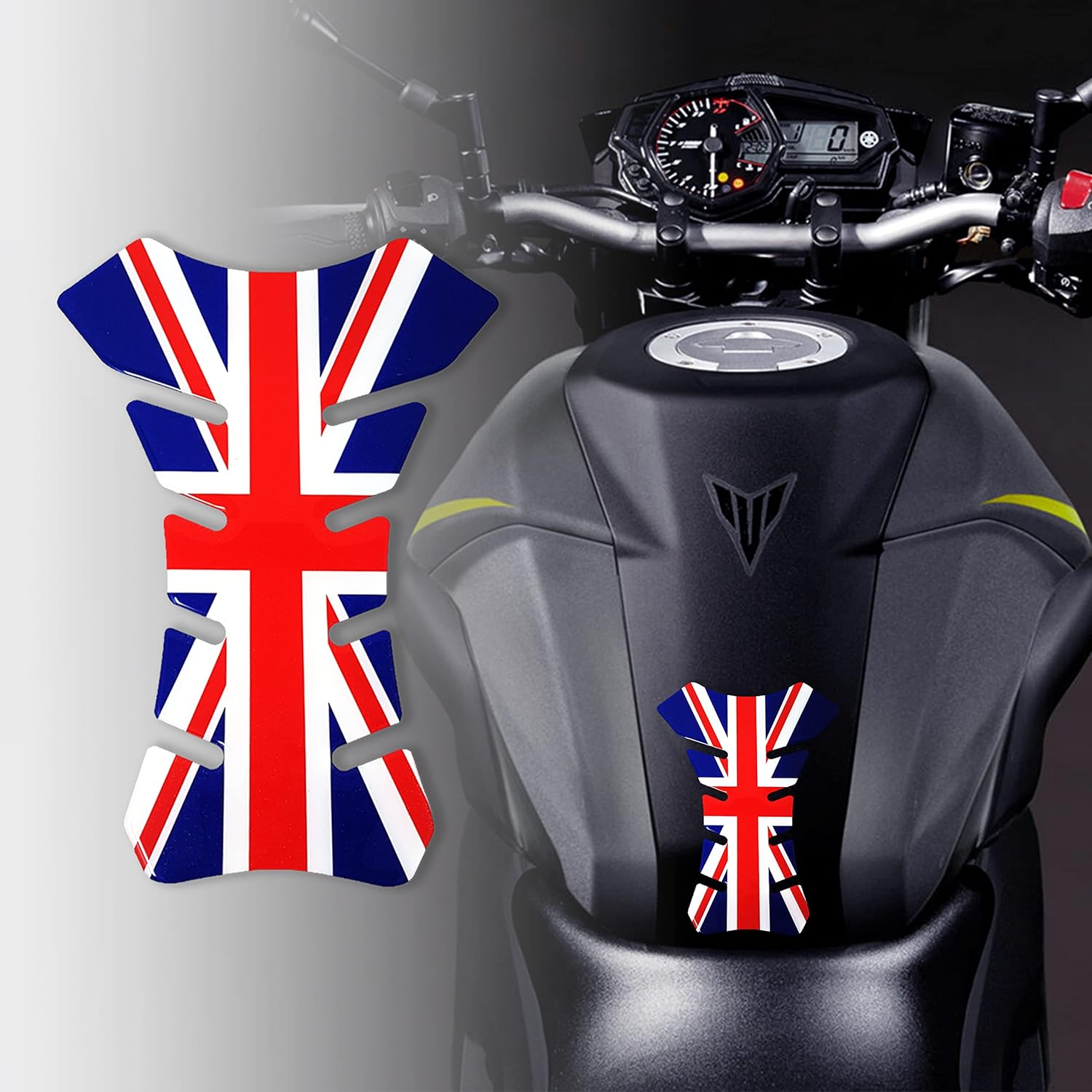 4R Quattroerre.It 18098 Tank Pad 3D Motorcycle Tank Protector England UK 19 X 13 Cm image number 3