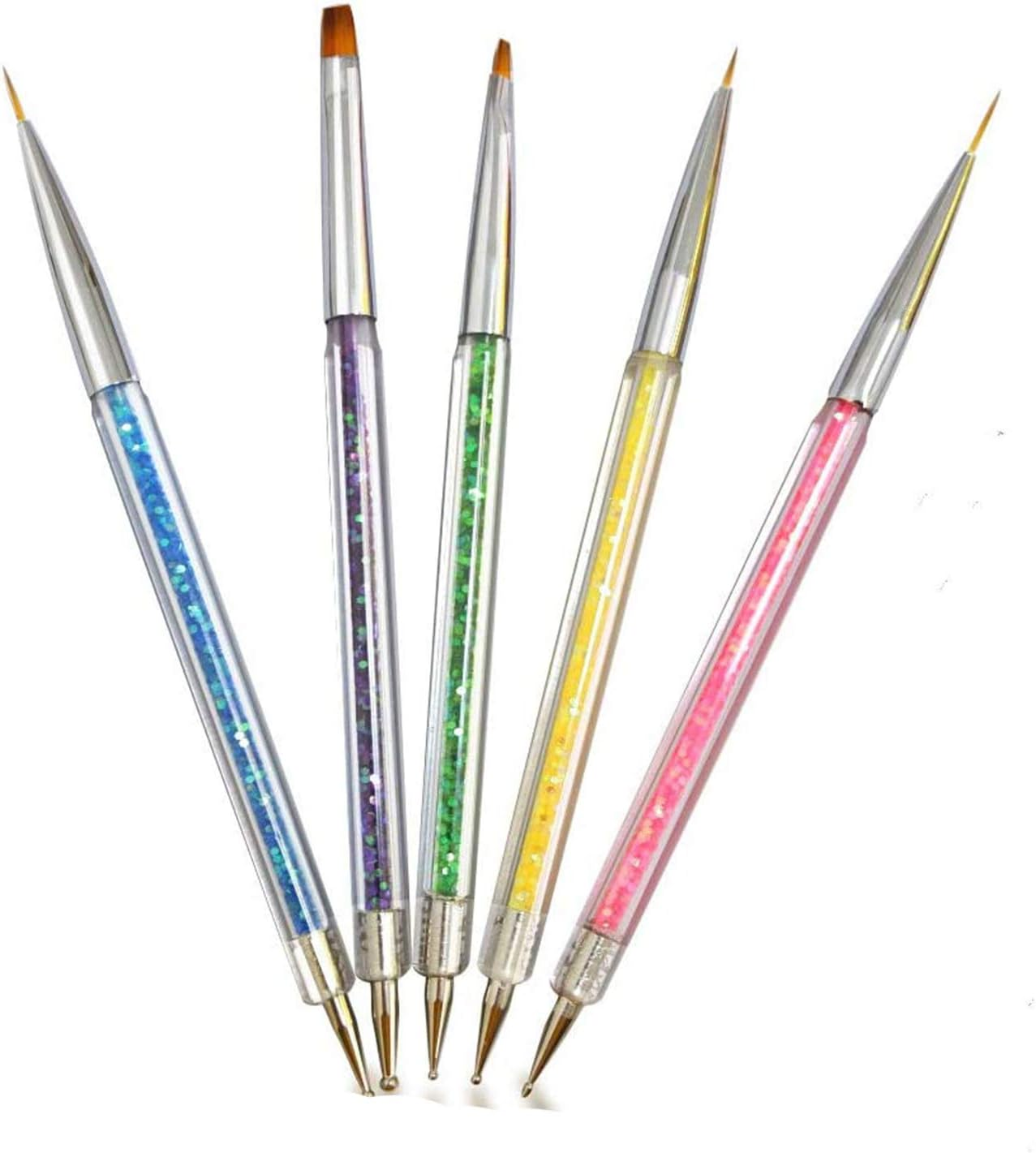 5 Pieces Nail Dotting Pen Nails Arts Pens Kit Liner Brushes image number 4