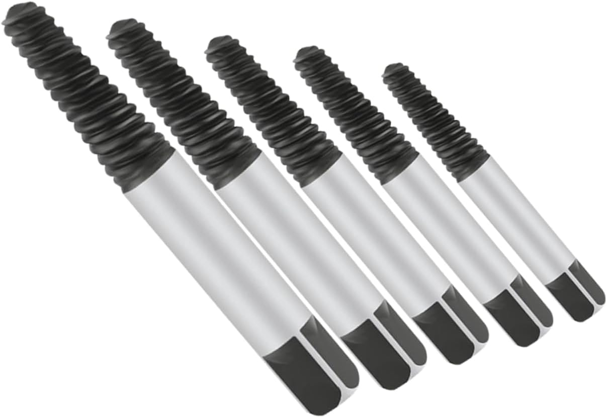 ORFOFE 5Pcs Stripped Bolt Remover and Small Screw Extractor Set, Spiral Flute Reverse Thread Tool for Damaged and Broken Screws Removal, Suitable for Automotive and Home Repair image number 1