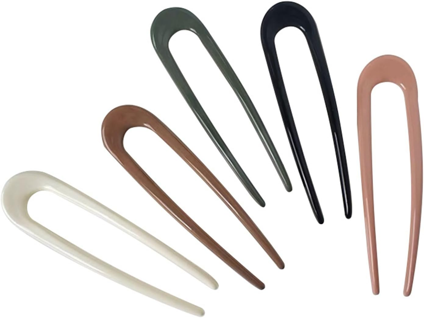 U Shaped Hairpin, French Hairpin Fork Updo Chignon Pins Headpiece, for All Hair Types of Women and Girls Styling Hair Accessories (Pack of 5) image number 3