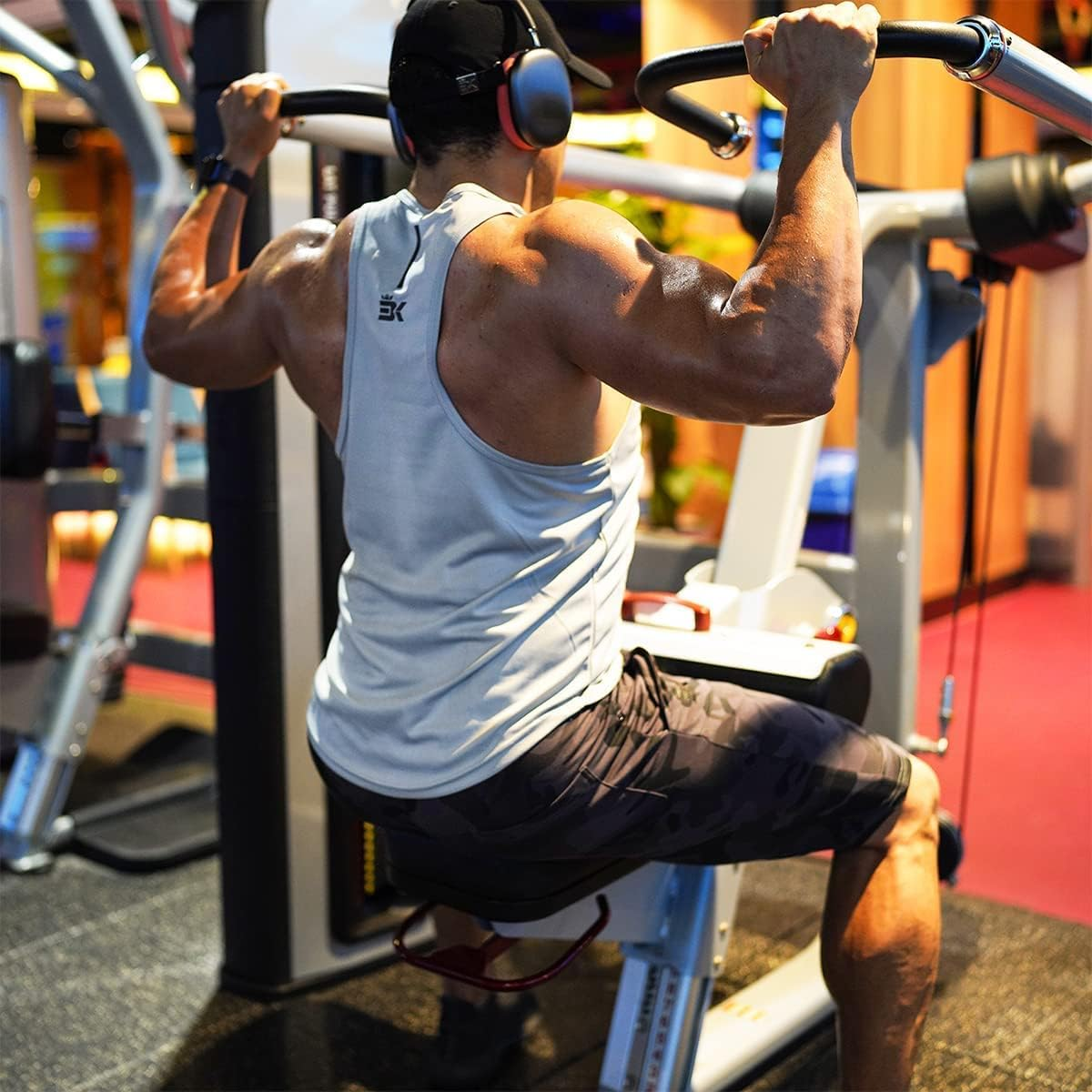 BROKIG Men'S Lightweight Gym Tank Top,Mens 2 Pack Workout Slim Fit Singlet Performance Cool Mesh Muscle Sleeveless Shirt