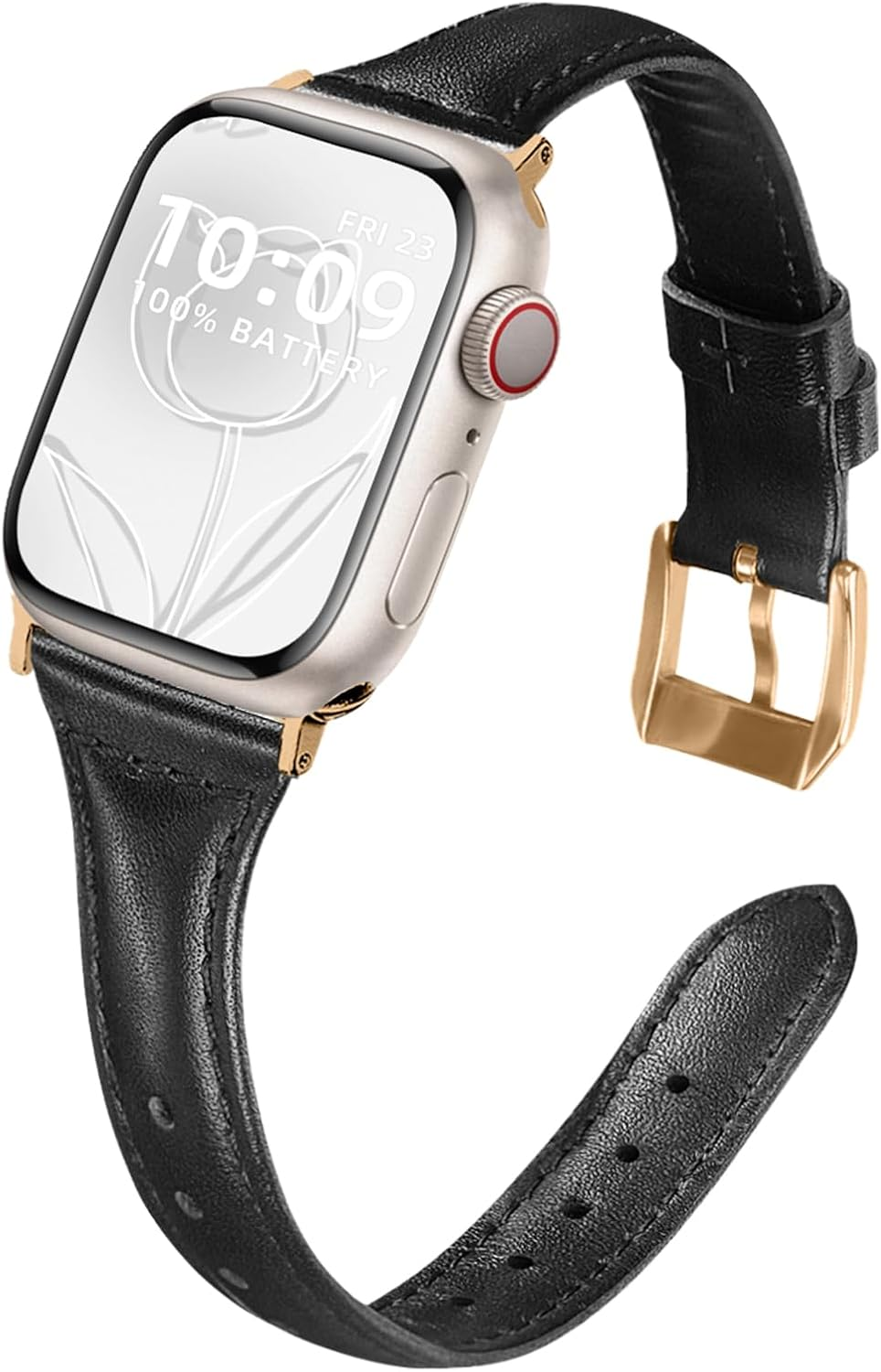 Wopail Women'S Leather Strap for Apple Watch Series 9/8/7/6/5/4/3/2/1/SE 2/SE, Replacement Strap, Slim, Lightweight Straps for 41 Mm, 40 Mm, 38 Mm