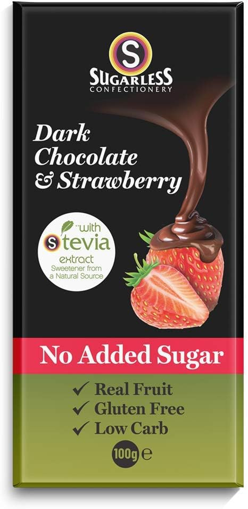 Sugarless Confetionery Dark Chocolate & Almond with Stevia 150G
