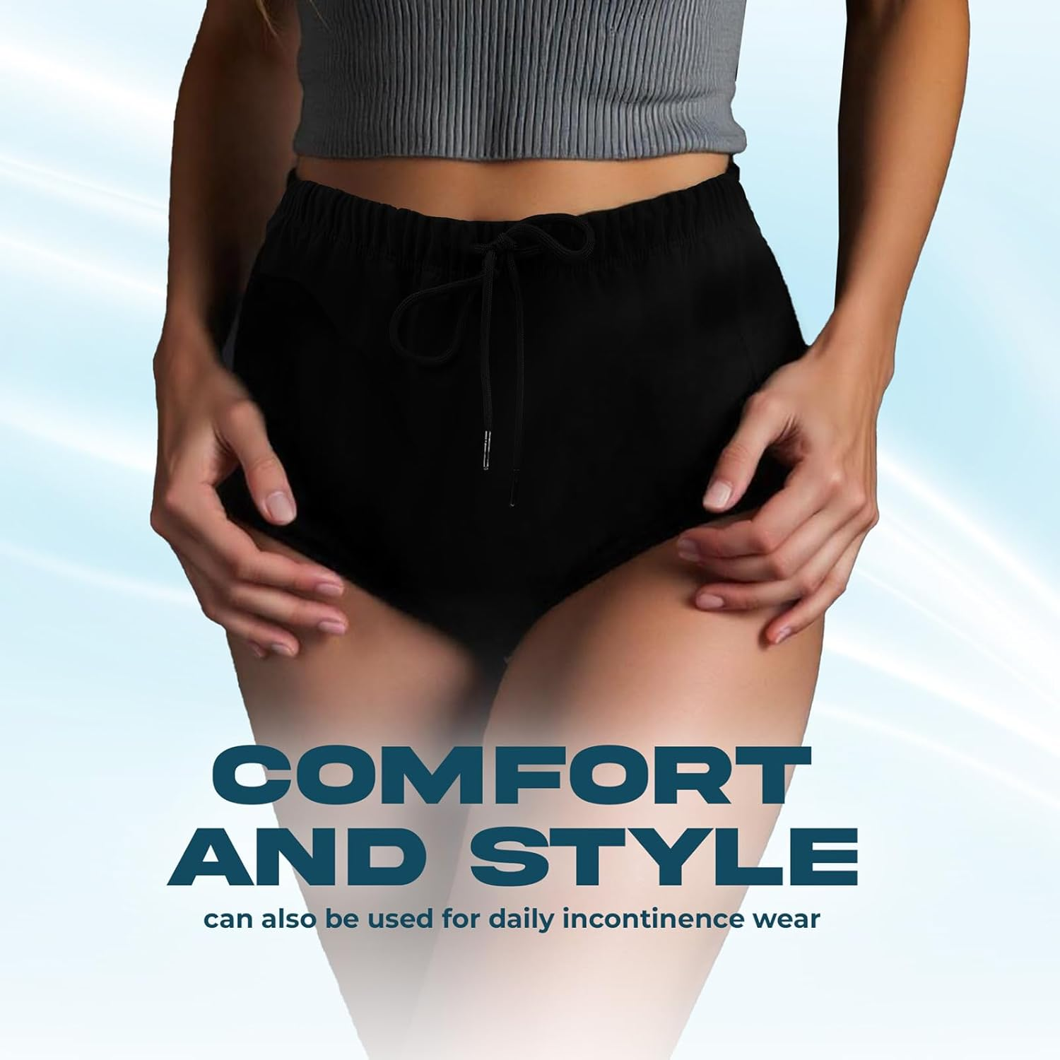 Reusable Adult Swim Diaper Special Needs, Incontinence Plastic Pants Cloth Diaper Cover, Waterproof Training Rubber Underwear（Black, XL image number 4