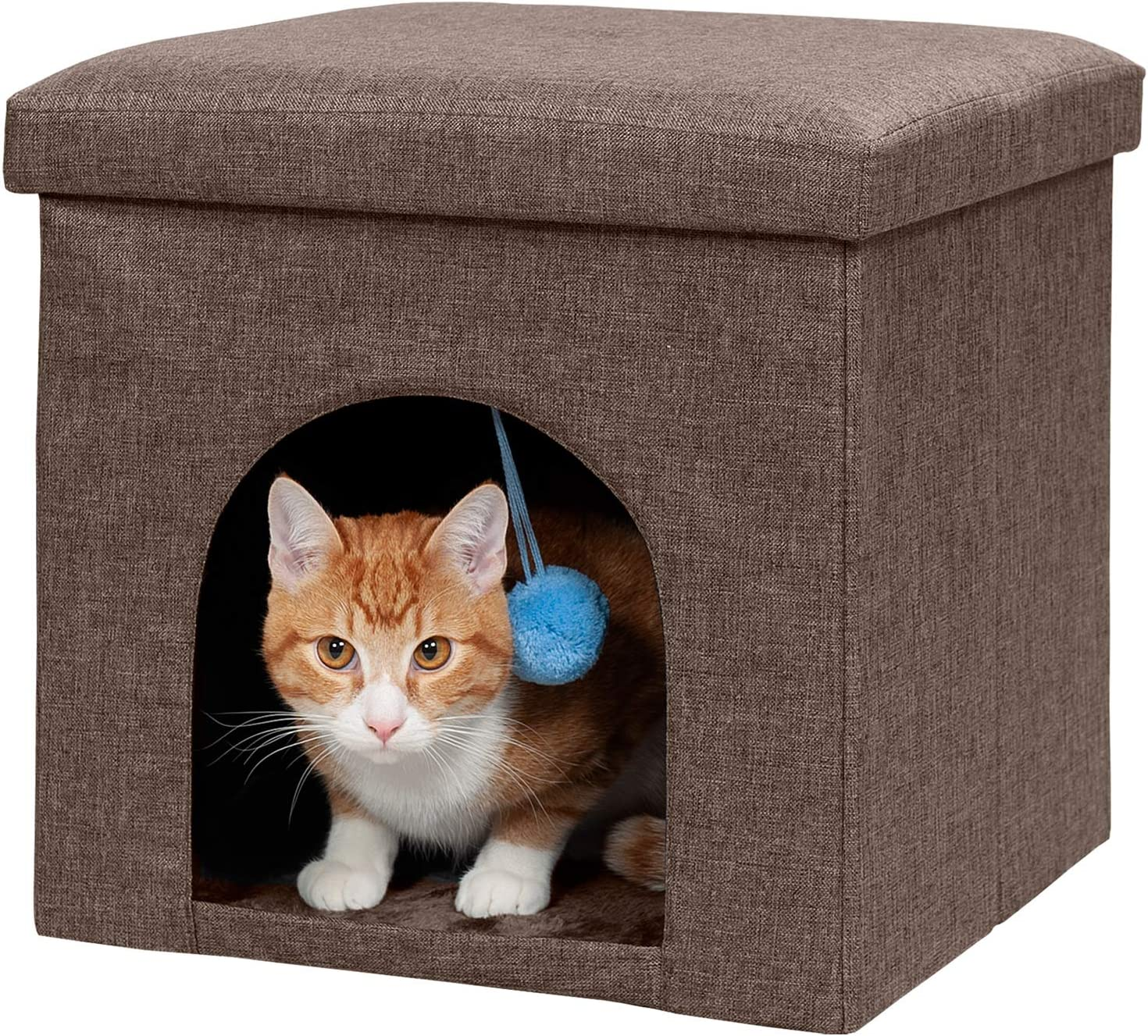 Furhaven Pet House | Footstool Ottoman Pet House for Dogs & Cats, Coconut Brown, Small image number 2
