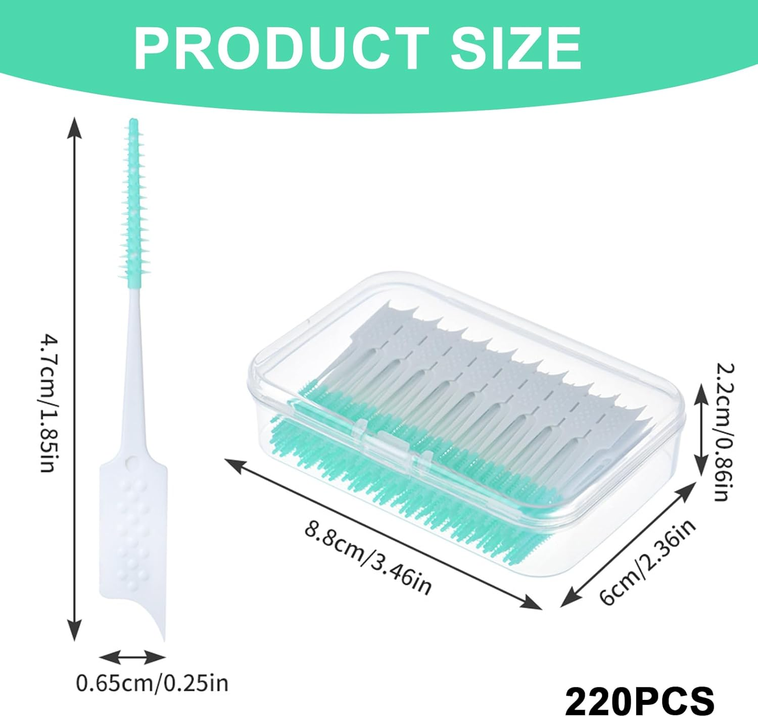 220Pack Toothpicks, Disposable Dual-Use Dental Floss Picks,Interdental Brush, Suitable for Daily Dental Health Care image number 5