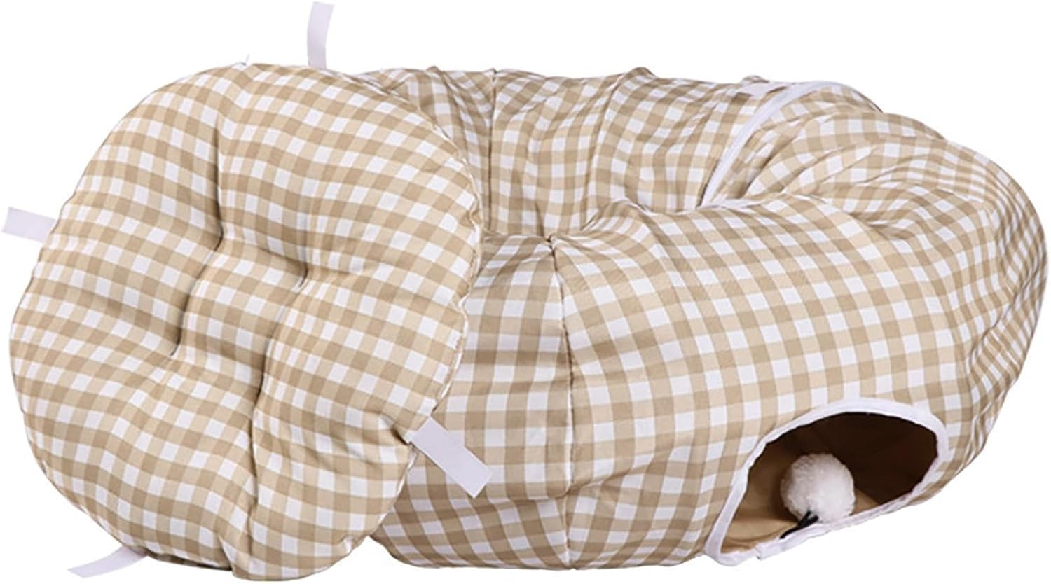 Cat Nest Tunnel | Foldable Cat Nest Toy Sleeping Cave with 2 Entrances | Washable Bed Donut Toy for Bedroom, Pet Store, Living Room, Garage