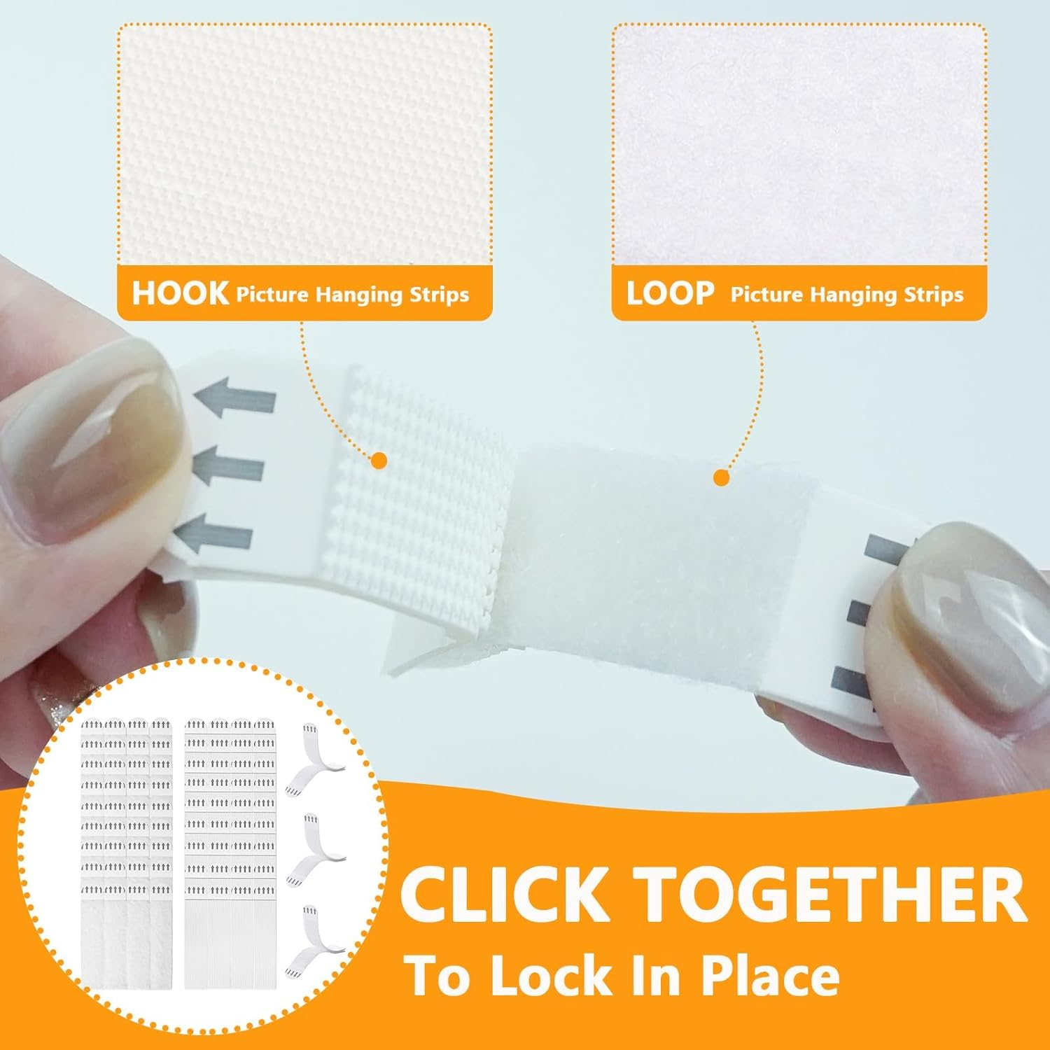 Nazaz 36 Set Picture Hanger, White, Hook and Loop Fastener, No Nails, Self-Adhesive, Smooth Surfaces image number 6