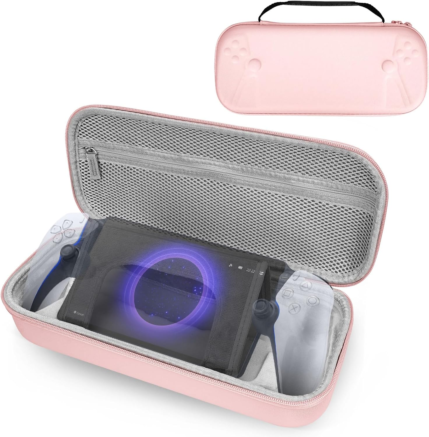 Geekria Hard Storage Case Compatible with Sony Playstation Portal Remote Player, PS5 Portal Remote Player Built-In Stand Design Handheld Carrying Case, Shockproof Protective Travel Bag (Pink) image number 4