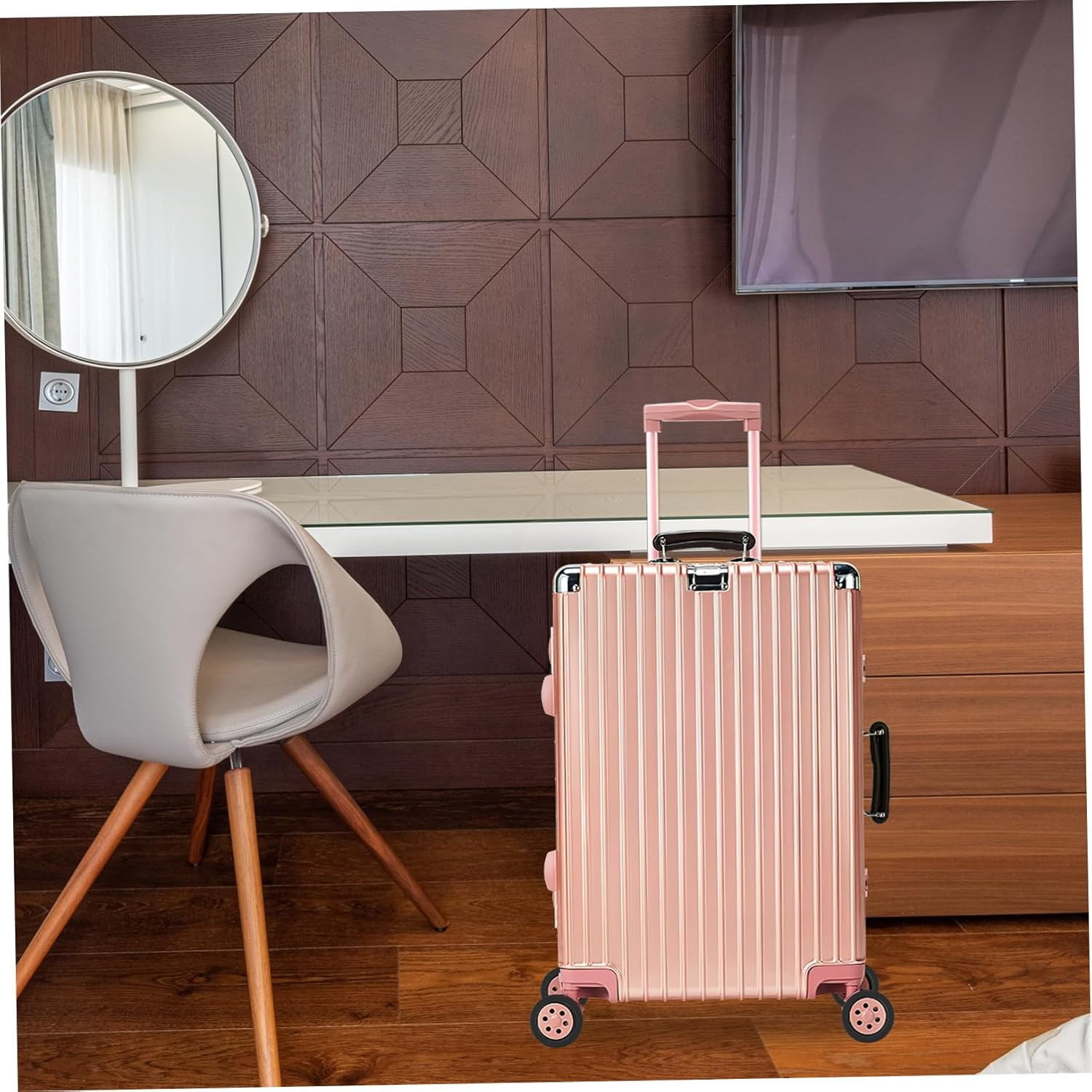 BUGUUYO 8Pcs Rubber Luggage Wheel Covers Noise-Reducing Suitcase Wheel Protectors Dark Black for Travel Suitcases Floor Protection image number 3