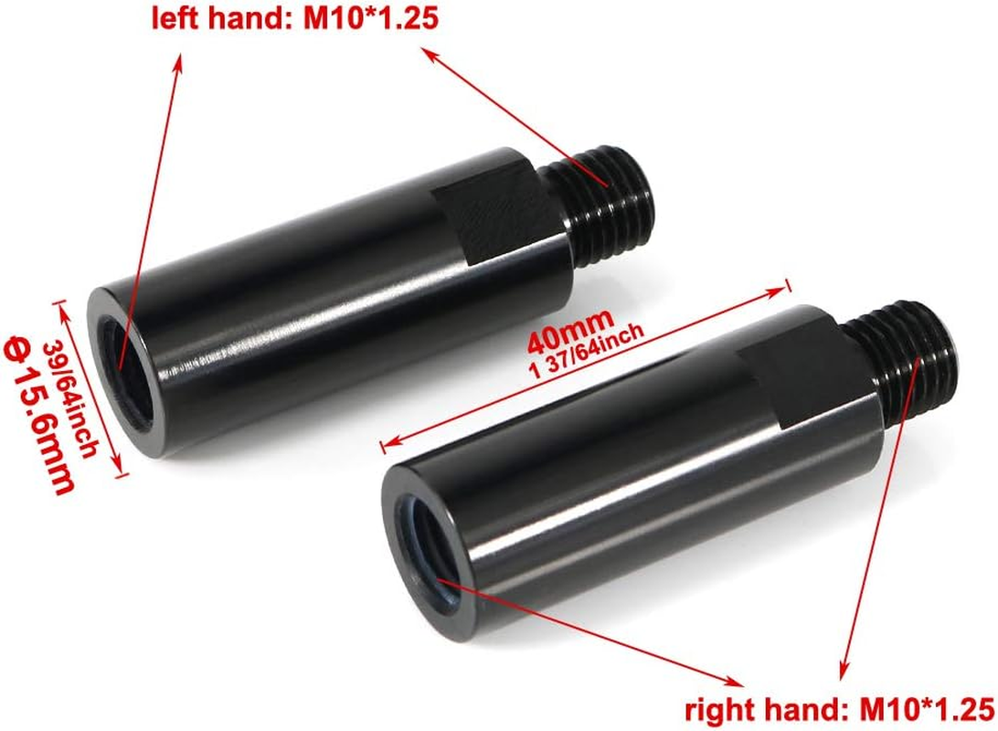 Xitomer Aftermarket Mirror Risers, 4 Pcs M10 X 1.25 Motorcycle Rear View Mirror Extenders 40Mm, Fit for MT-09, CB1000R/ Grom MSX125 and so On, Aluminum CNC