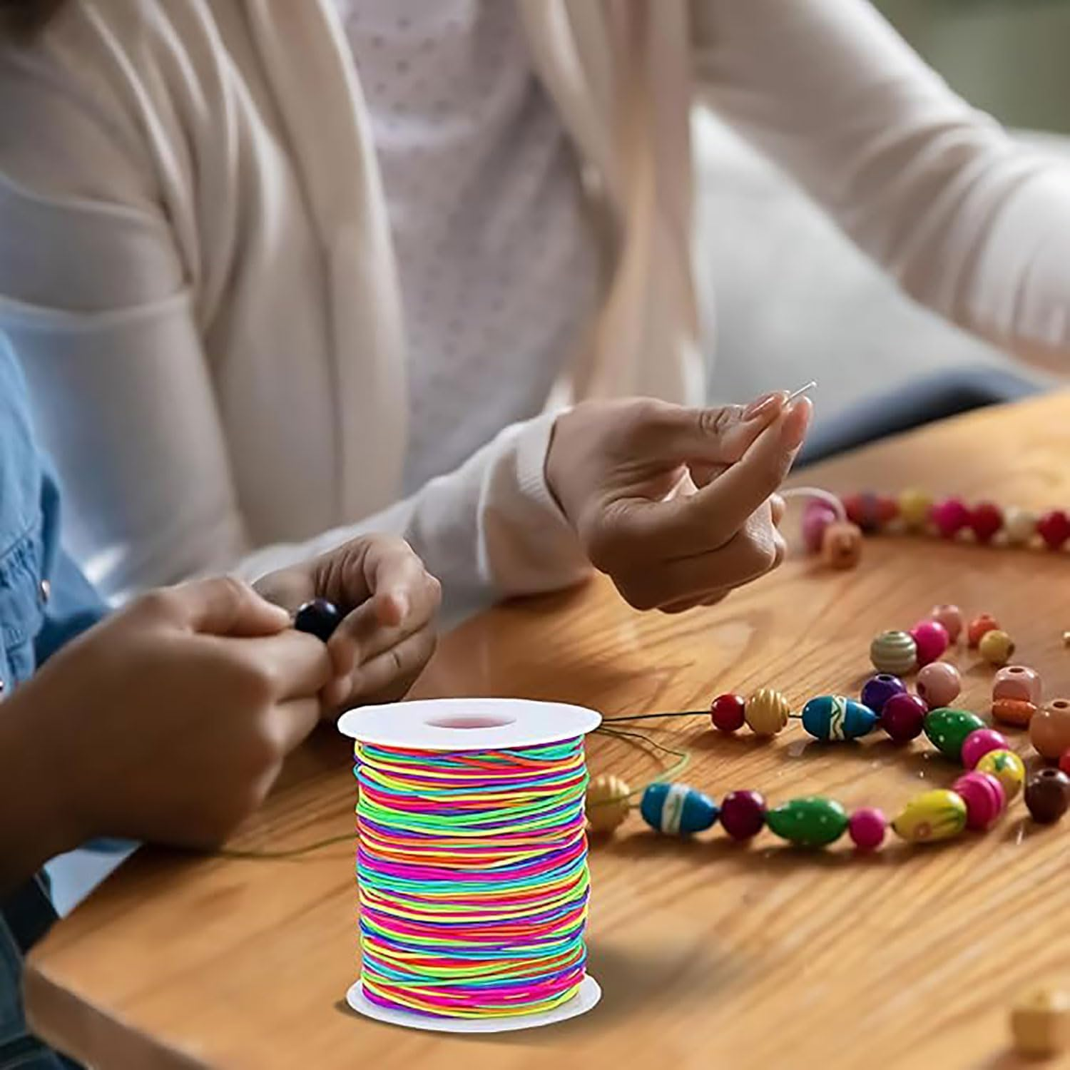 20Rolls Nylon String for Bracelets, 20Color 1000M Lanyard Beading String Thread, Silky Satin Cord, Wax String Bracelet Cord, Waxed Polyester Bracelet Rope for Kumihimo Macrame Jewelry Making image number 1