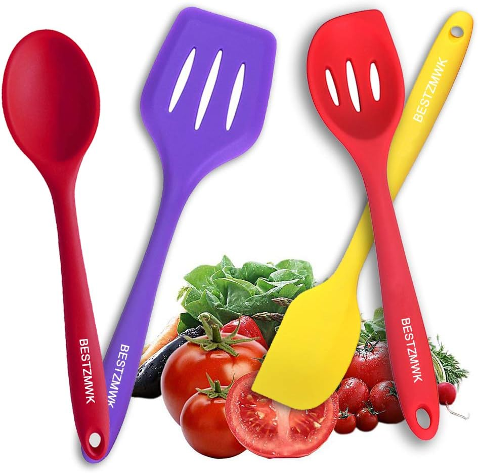 Kitchen Utensil Set - 11 Cooking Utensils - Colorful Silicone Kitchen Utensils - Nonstick Cookware with Spatula Set - Colored Best Kitchen Tools Kitchen Gadgets(Multi) image number 3