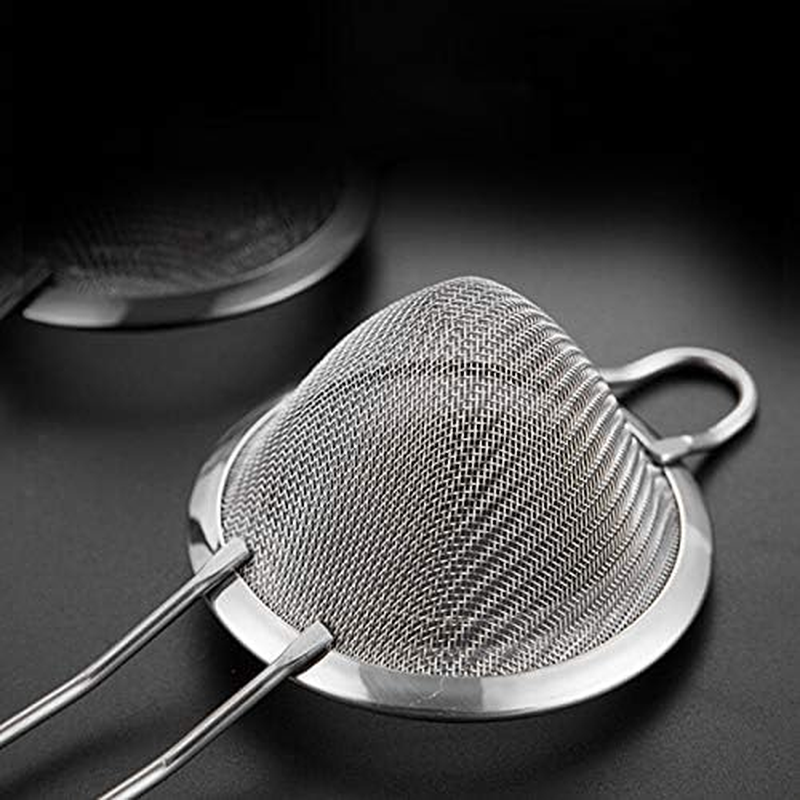 Cocktail Strainer, Stainless Steel Fine Mesh Filter Bartender Conical Colander Bar Accessories for Tea, Juice and Coffee - Silver - Black image number 7