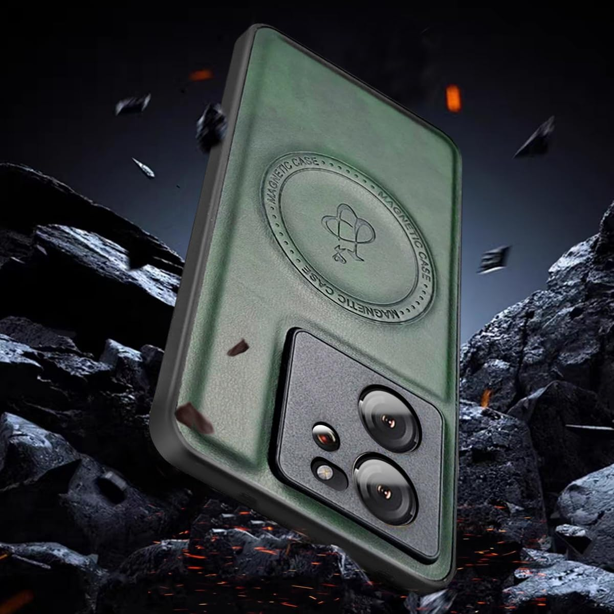 BEEJTUNY Mobile Phone Case for Oneplus ACE Pro/Oneplus 10T, Magnetic Case for 2300 Gauss Strong, Leather Shockproof Protective Case, Supports Wireless Charging, Black image number 1