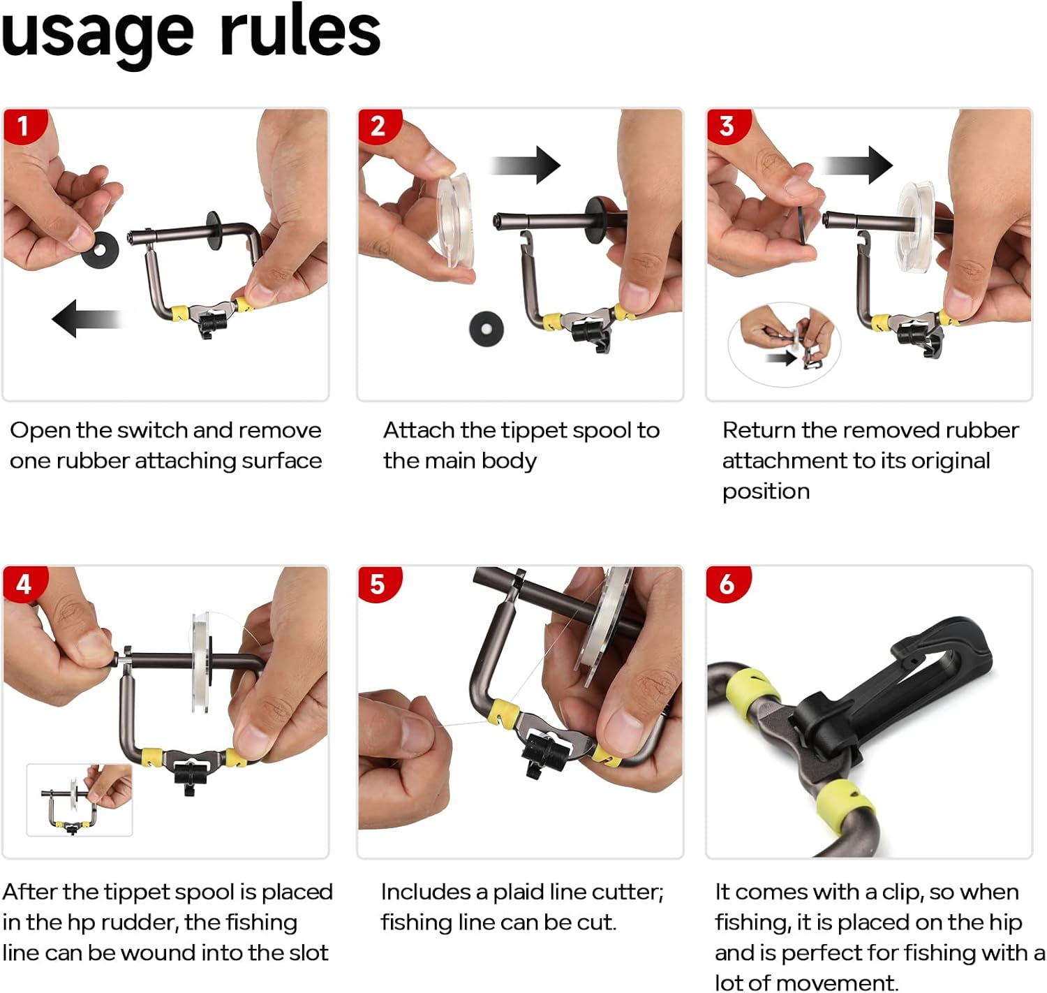 KOMCLUB Fishing Tippet Holder Line Cutter Tippet Spool Aluminium Tippet Storage Fishing Accessories Fishing Tackle Fishing Thread Monofilament Fishing Line - Red image number 4