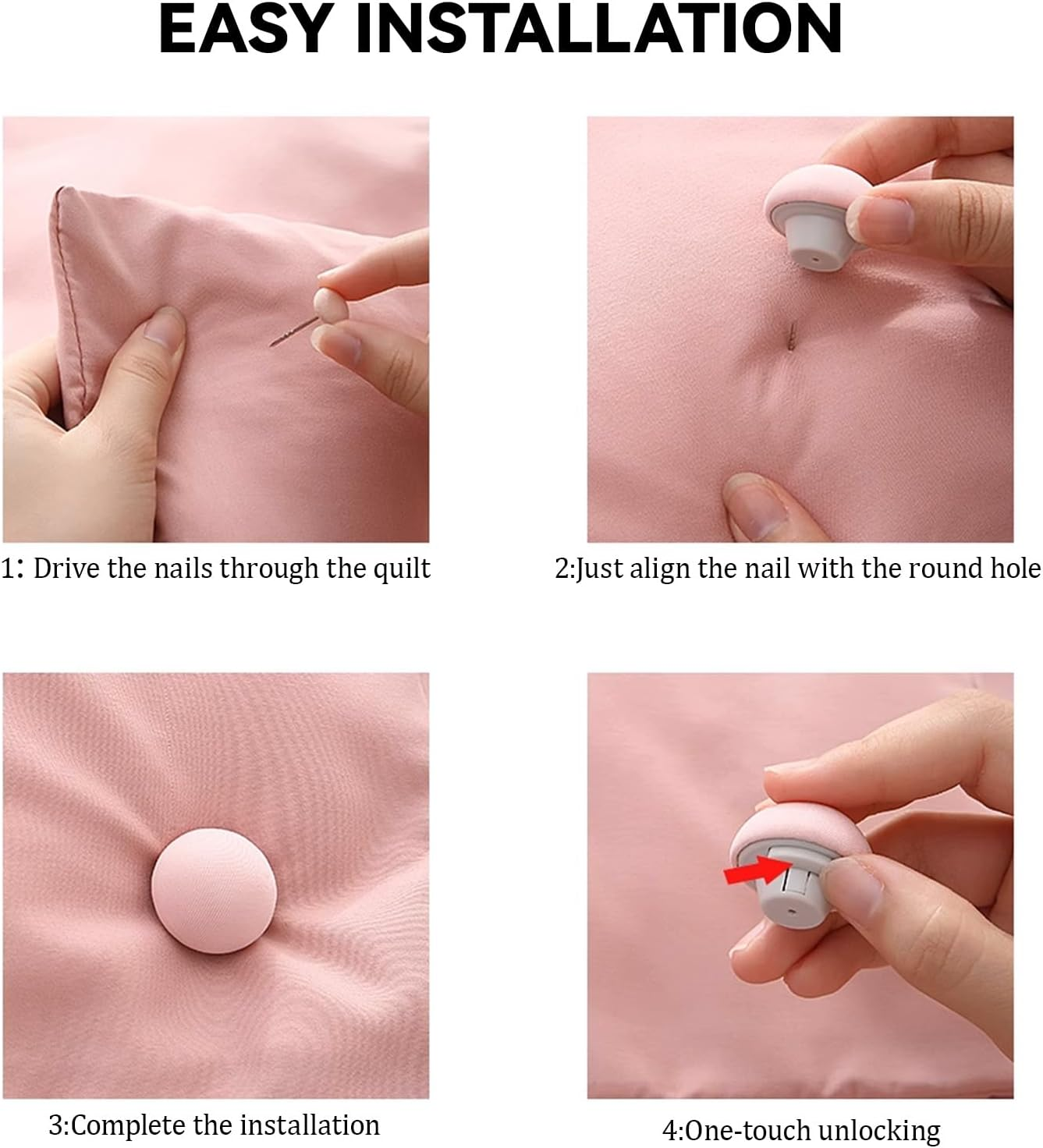 16 Pcs Duvet Pins - Duvet Cover Holding Clip, Reusable Quilt Fixing Buckle, Non-Slip Comforter Clips Keeps Comforter from Shifting for Fixing Bed Sheets, Duvet Covers, Cushions, Curtains (White) image number 1