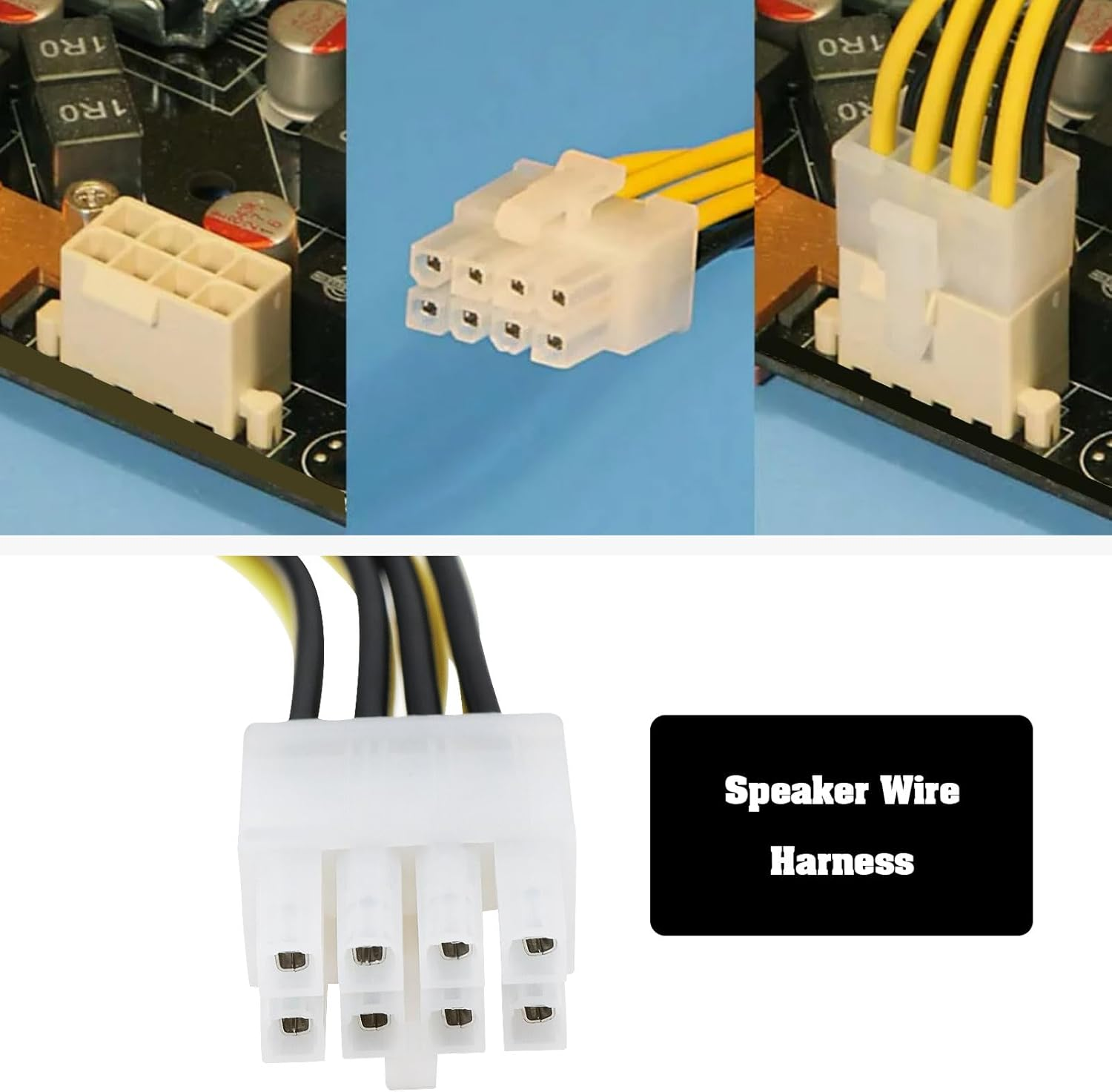 Car 8-Pin Speaker Wire Harness High Level Input Plug Compatible with Alpine Amplifier MRV V12 V-Power Flex (20Cm) image number 4