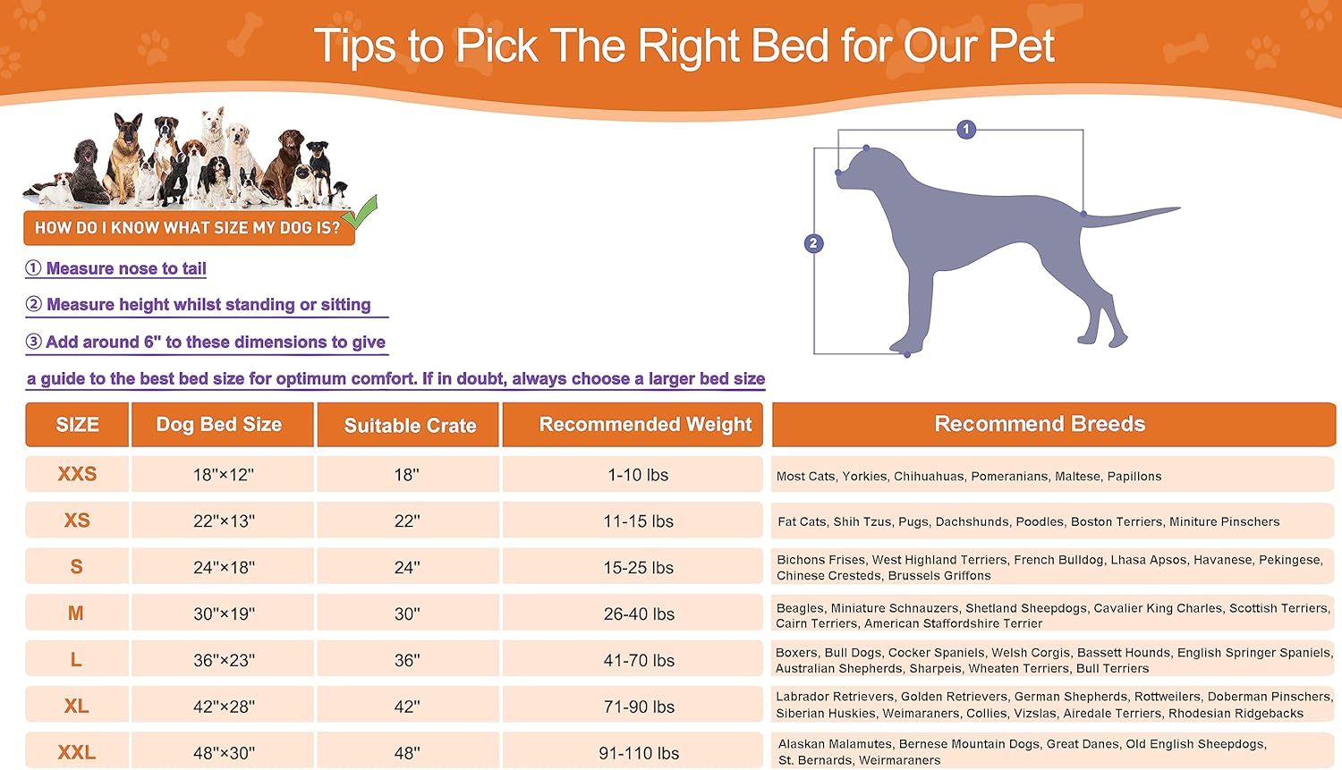 ALANMOND Dog Bed for Large Dogs, Fluffy Dog Mat, Medium Dogs, Washable Dog Basket, Waterproof, Non-Slip, Breathable, Pet Bed, Dog Mattress, Grey, 61 X 43 Cm image number 1