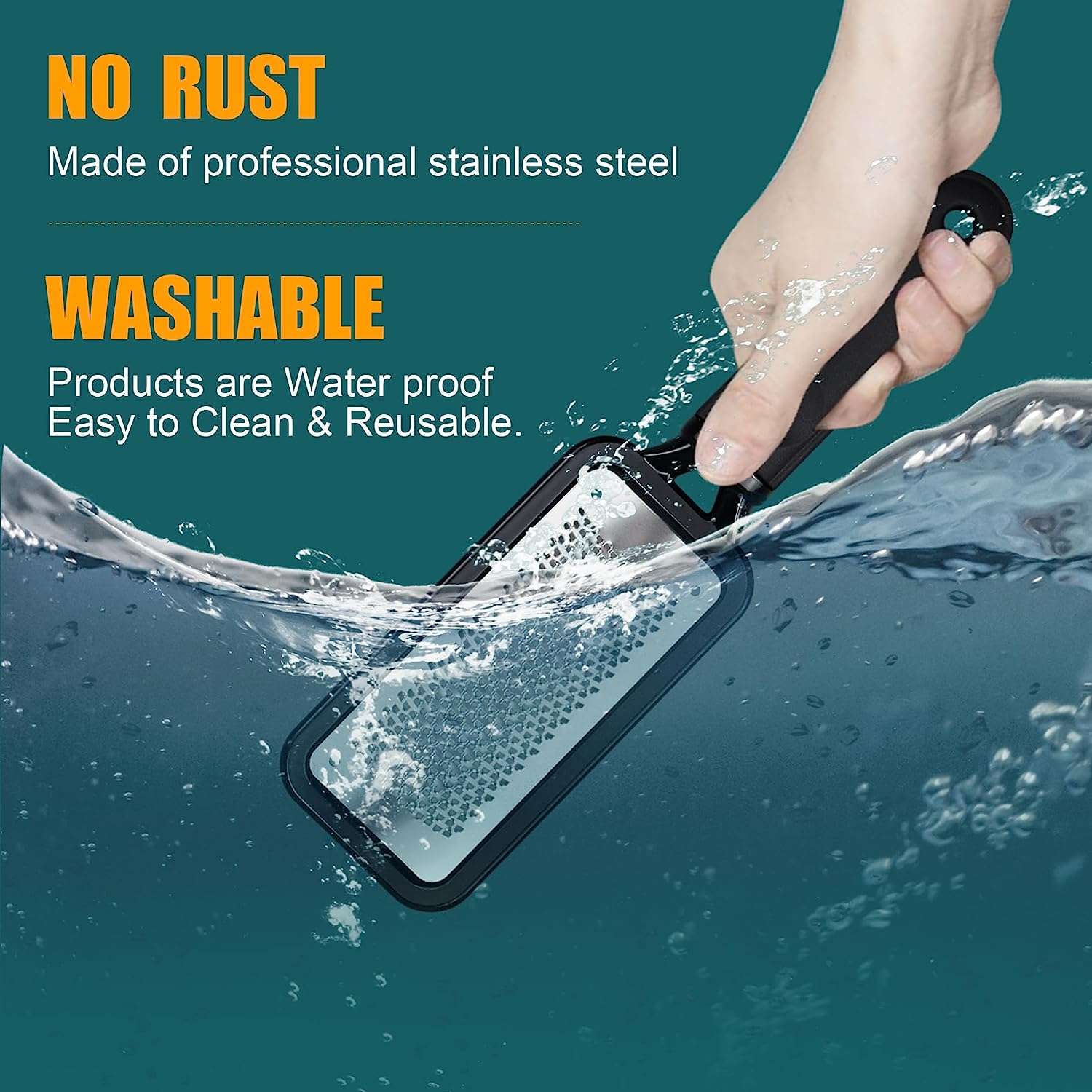 Foot Files Foot Scrubber Pedicure, Stainless Steel Callus Remover for Feet, Professional Foot Grater Rasp Scraper to Hard Skin Corns for Dry and Wet Fee image number 6