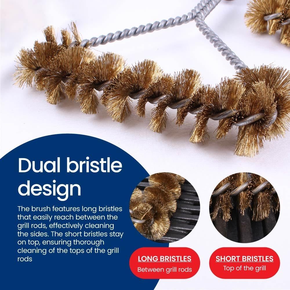 White Magic Small Brass Spiral Barbecue Brush &ndash; Made in USA, Dual-Bristle Design, Durable Brass Bristles, Scratch-Free for Enamel & Porcelain Grills, 30Cm image number 4
