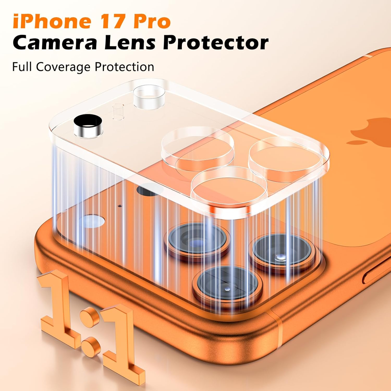 Imluckies Camera Lens Protector for 17 Pro 6.3 Inch Tempered Glass 9H Hardness Anti-Scratch Case Friendly Normal Night Shooting 3 Pack image number 4