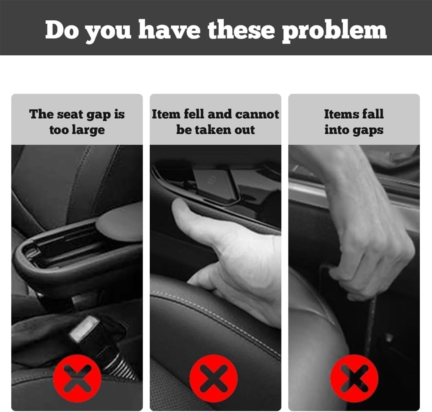 TCOTBE 2PCS Universal Car Seat Gap Organiser ，Multifunctional Seat Side Gap Filler Upgraded Storage Box, Car Accessories for Keys, Phones, Wallets &ndash; Neat Organizer (Black-2Pcs) image number 4