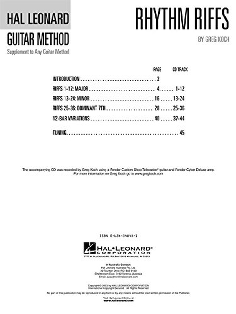 Hal Leonard Rhythm Riffs Guitar Method Book with Online Audio image number 1