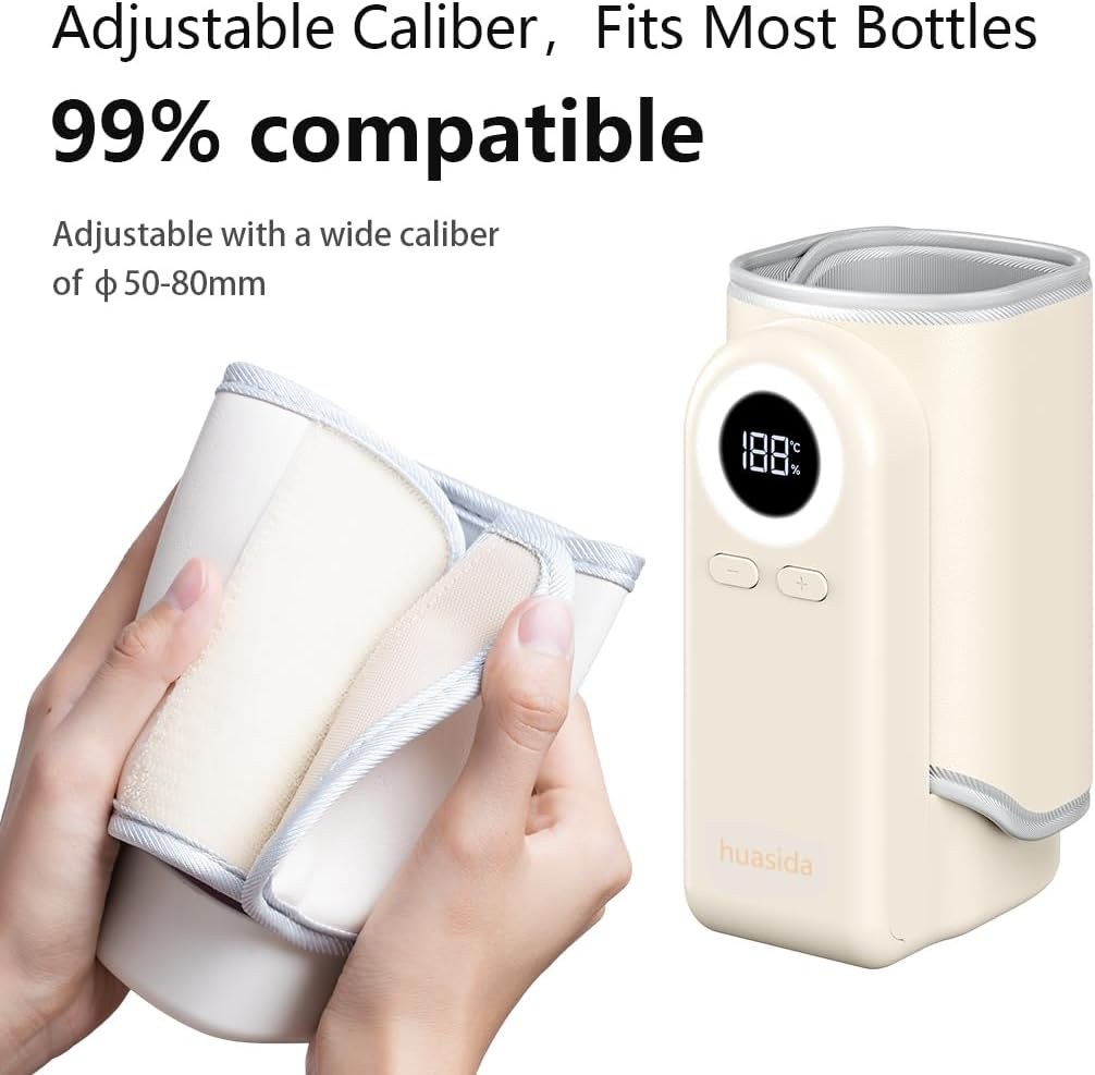 Portable Baby Bottle Warmer for Fast Heating and Keeping Milk Warm 37&deg;C-55&deg;C Temperature Control (Green)