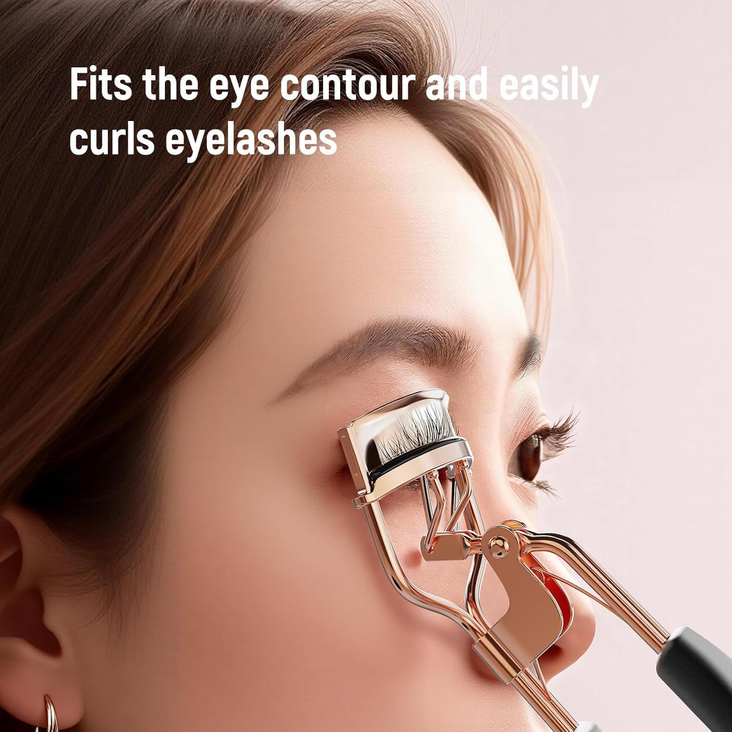 Eyelash Curler for Lift and Curl-Eyelash Extension Tweezers,3 In1 Mascara Brushes Professional Stainless Steel Makeup Eyelash Tool with Ergonomic Handle & 6 Replacement Pads for Long-Lasting Results image number 2