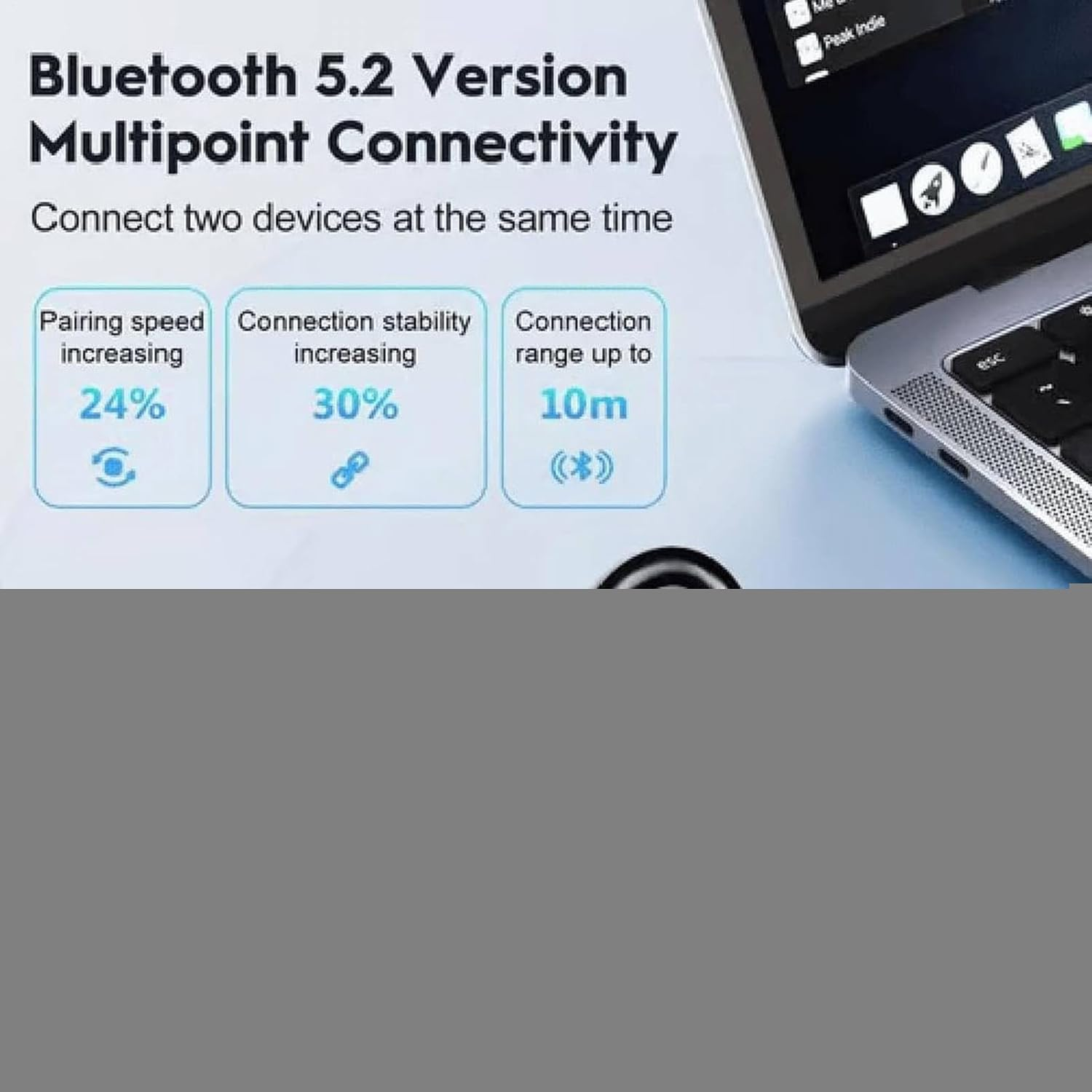 Yulokdwi Earphones Translator,Translator Device Earbuds - Headphones Wireless Noise Reduction Translation Device for Meeting Business Workplace Travel School Learning Adults Students image number 3