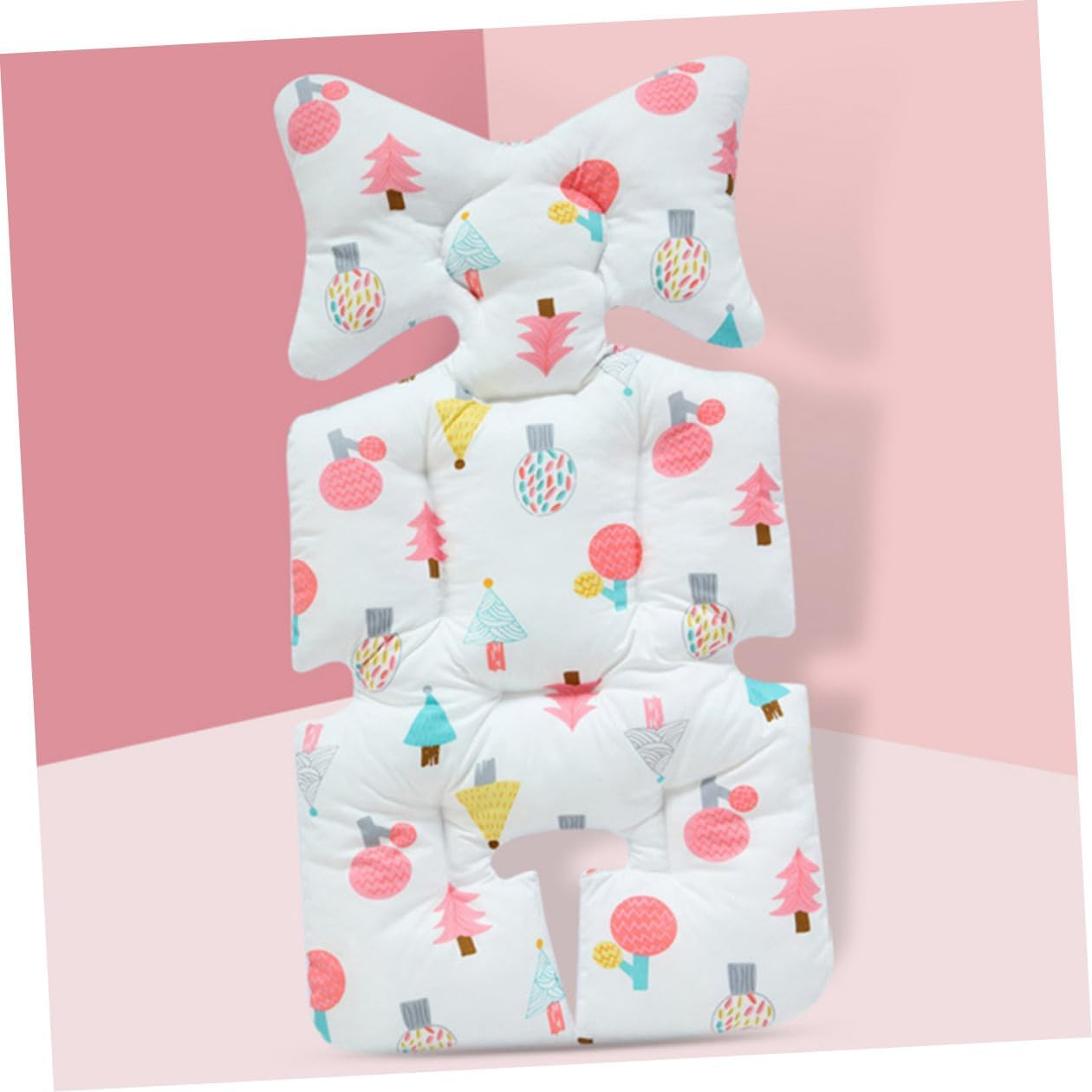 Breathable Cotton Stroller Cushion Mat with Head Support Soft Cart Protector Pad for Stroller and Dining Chair Pressure Relief Seat Liner for Comfortable All-Season Use image number 4