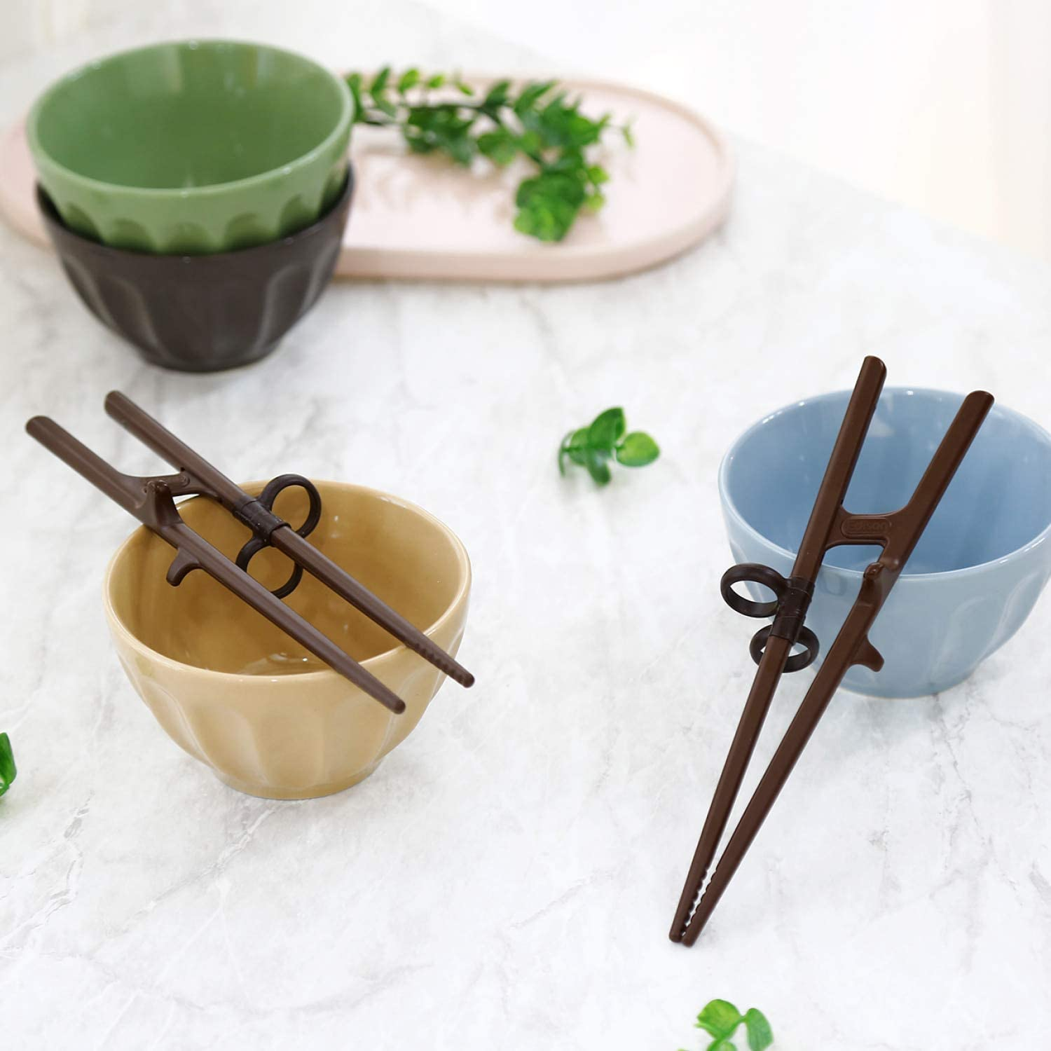 Edison Friends Training Chopsticks for Adults Right-Handed - Beginner Helper, Trainer, Easy Practice Chopsticks - Made in Korea image number 3