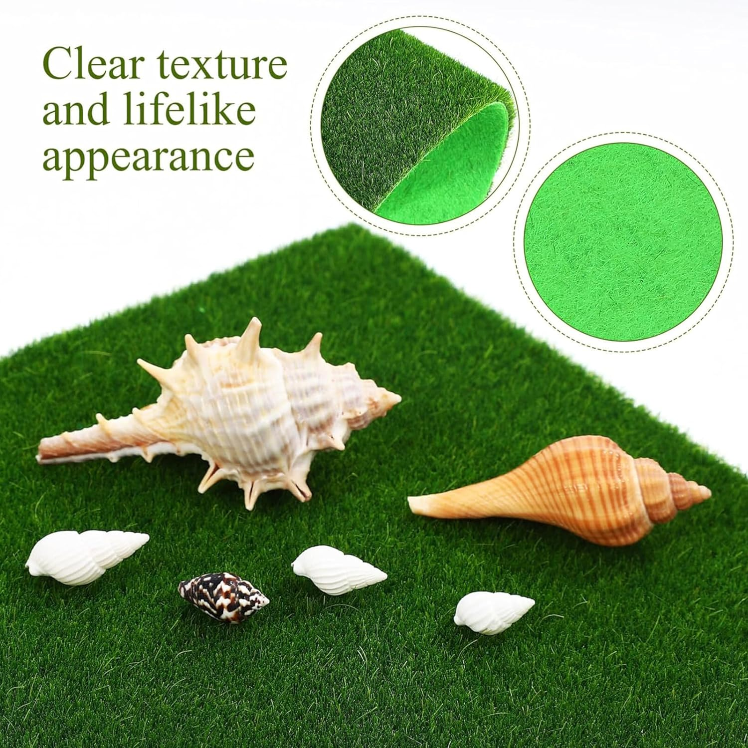 8-Pcs Miniature Fairy Artificial Grass Set - 6X6 Inch Fake Grass for Dollhouse, Craft Projects, and DIY Garden Decorations image number 5
