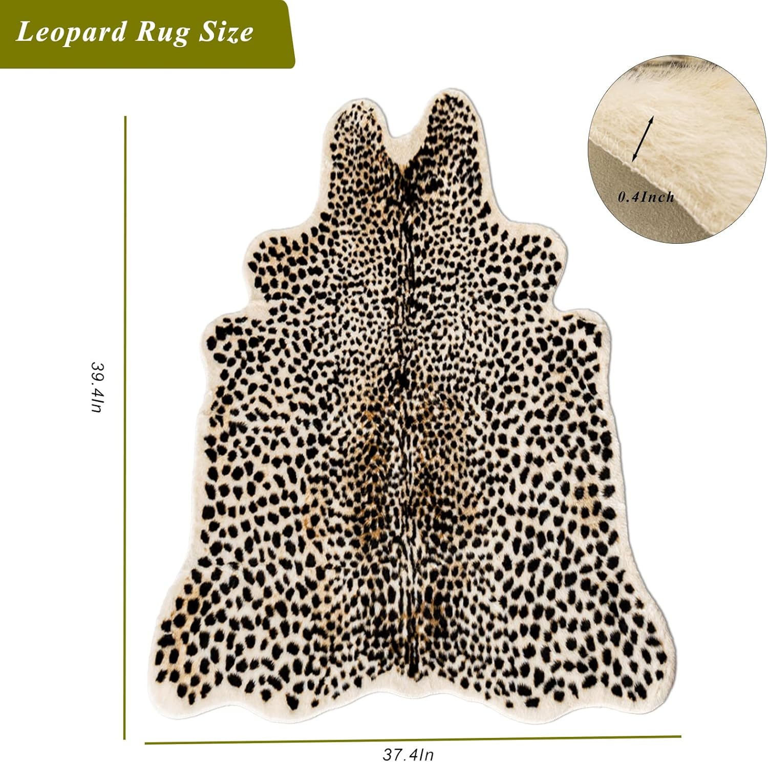 Leopard Print Rug, Faux Cowhide Cheetah Skin Rug Animal Printed Area Rug Carpet for Home Office, Livingroom, Bedroom - Leopard Print - 6.8 X 5.2 Ft image number 3