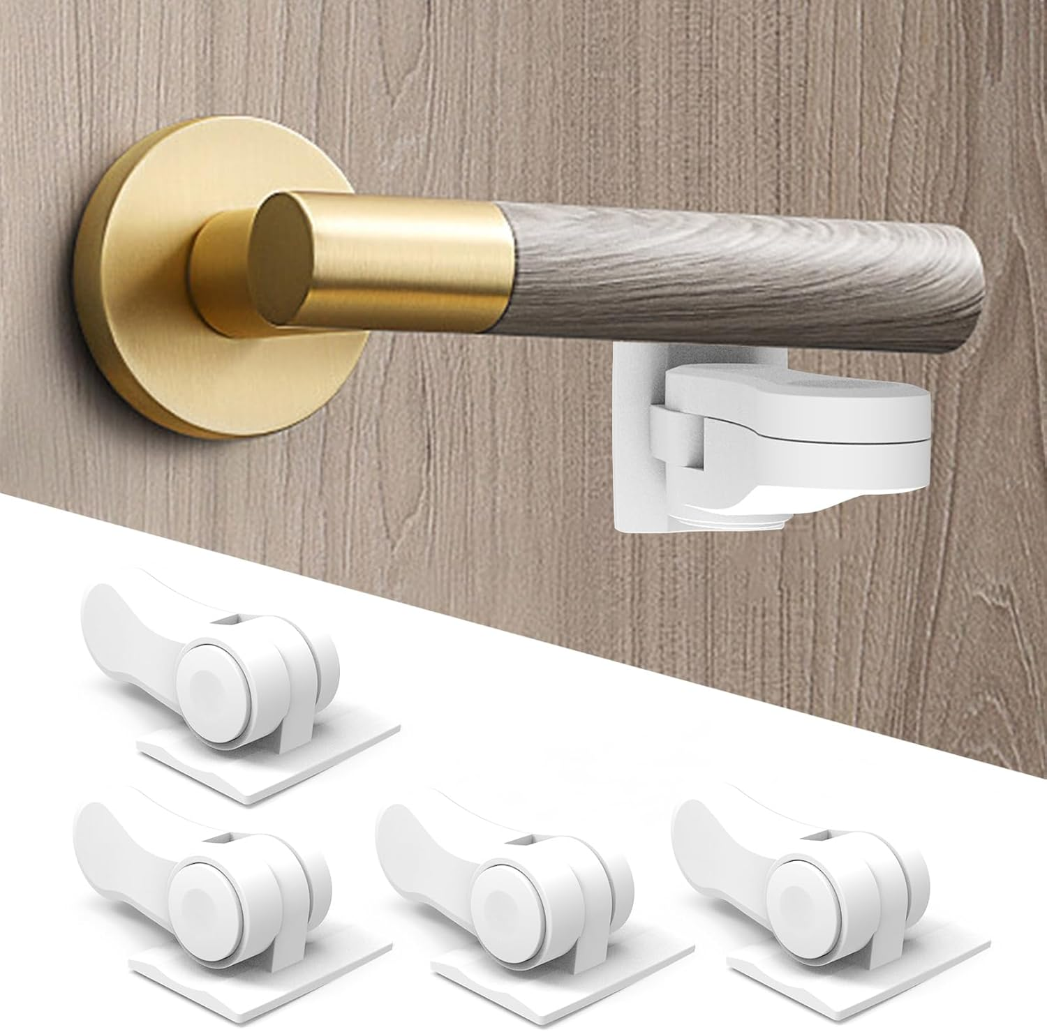 Baby Proofing Door Handle Lock（4-Pack），Child Safety Door Lever Lock ，Childproofing & Petproofing with 3M Adhesive, No Drilling Needed, Minimalist Design, Tool-Free Installation for Toddler Safety image number 4